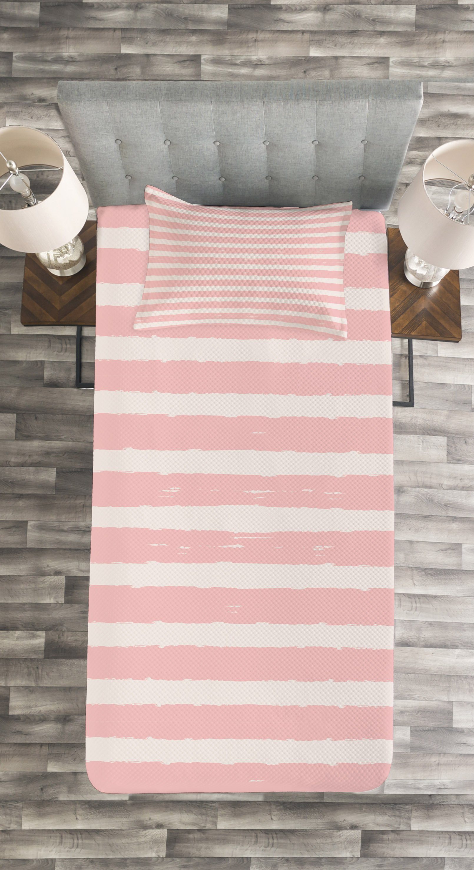 Brushstroke Waschbar, Kissenbezügen Set Tagesdecke Pastell Abakuhaus, Streifen Streifen mit