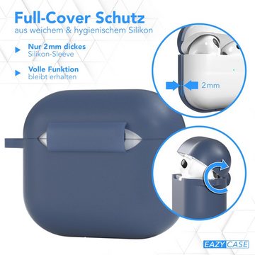 EAZY CASE Kopfhörer-Schutzhülle Silikon Hülle kompatibel mit Apple AirPods 3, Qi-Charging möglich Stoßfest Fullcover Schutzhülle Hülle Box Hülle