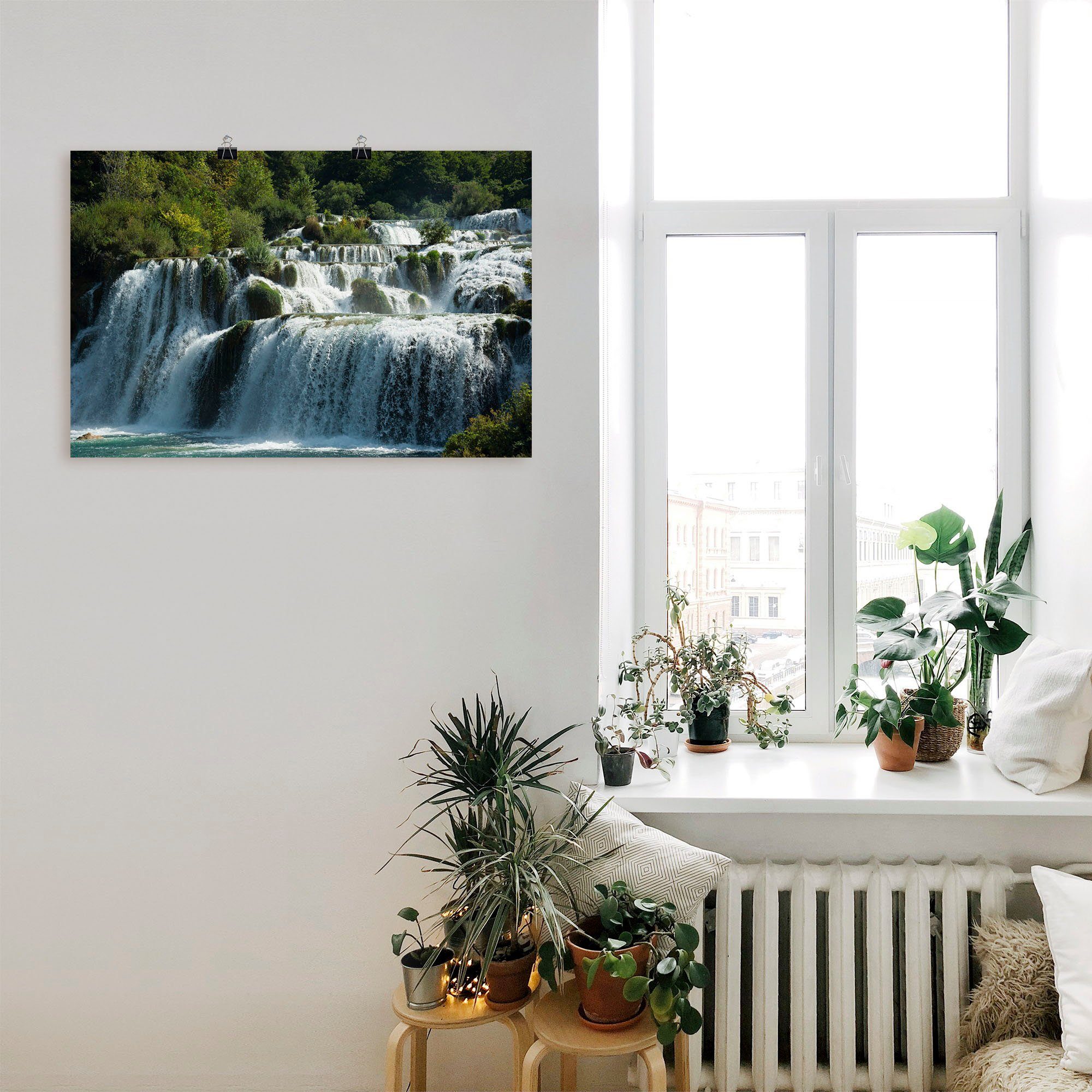 Artland Wandbild Krka Wasserfälle, Größen (1 Wandaufkleber in St), oder versch. Alubild, Leinwandbild, als Gewässer Poster