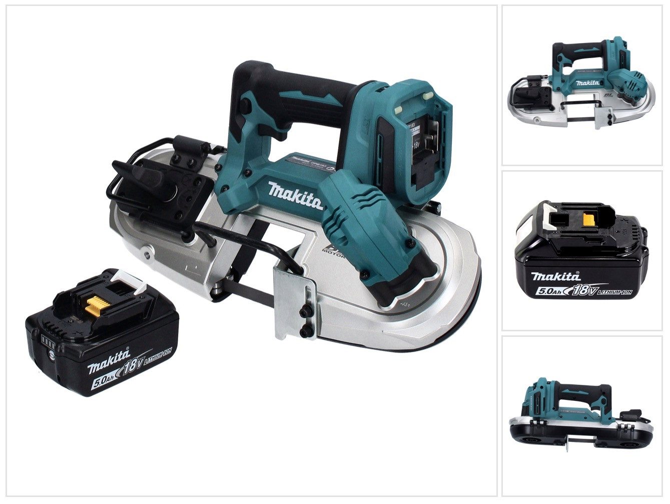 Makita Bandsäge DPB 183 T1 Akku Bandsäge 18 V 66 mm Brushless + 1x Akku 5,0 Ah - ohne