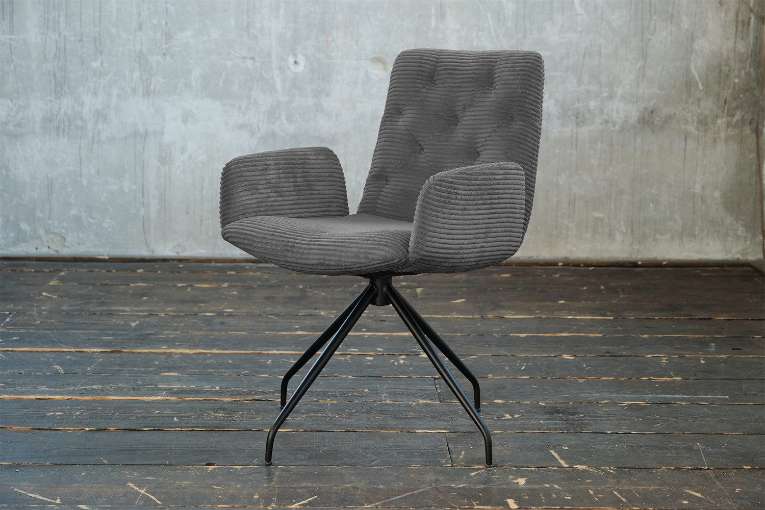KAWOLA Esszimmerstuhl NEW CHARME, Stuhl Esszimmersessel Cord, mit od. ohne Drehfunktion, versch. Farben