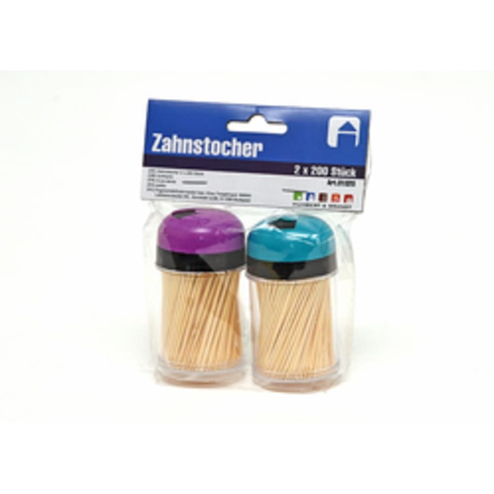 HundB Zahnstocherspender Zahnstocher Holz farbig sortiert 400 Stück Box