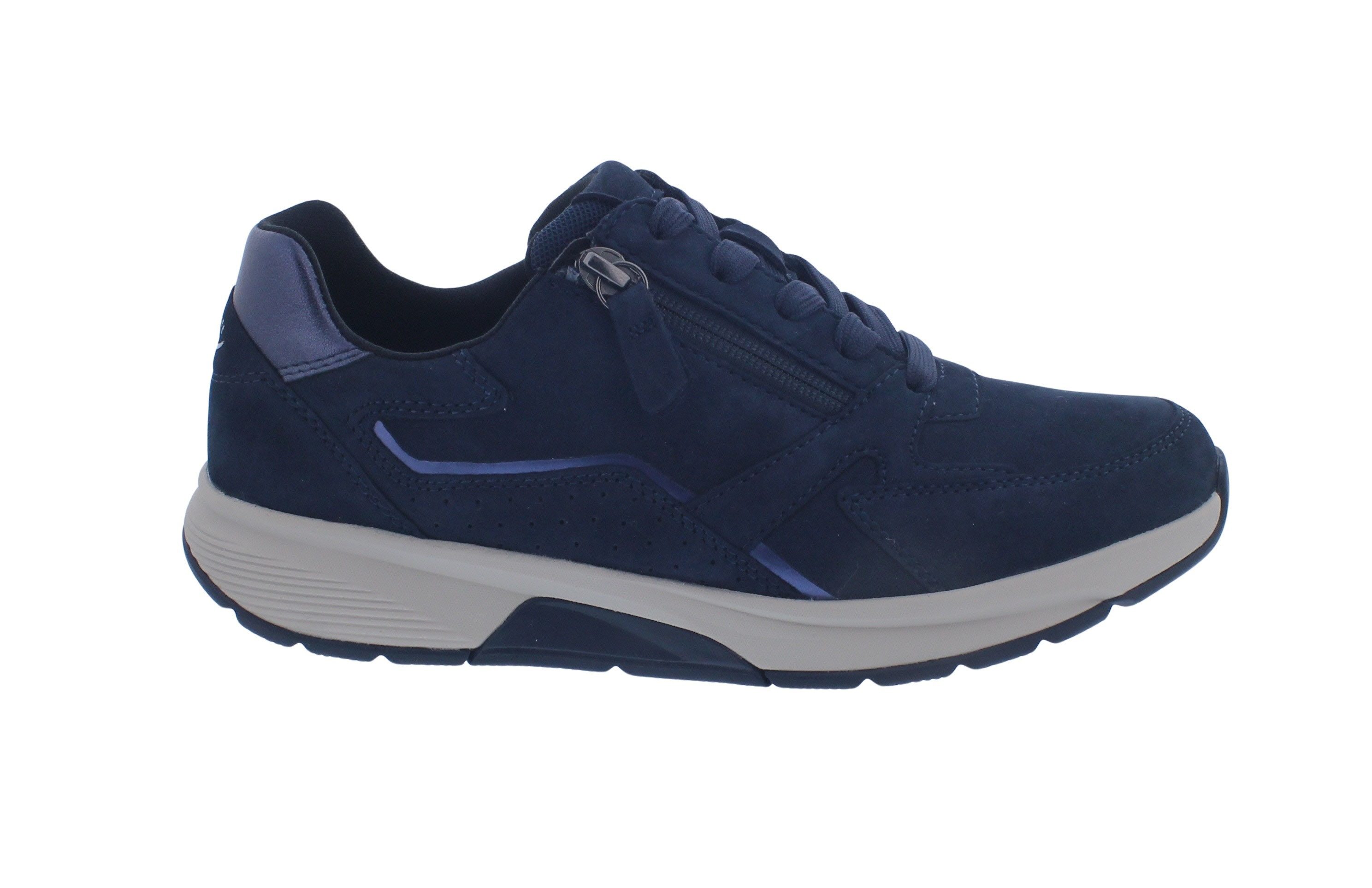 Rollingsoft Sneaker, Nubuk/ Metallic, blau, Schnürung und Reißver., We Schnürschuh