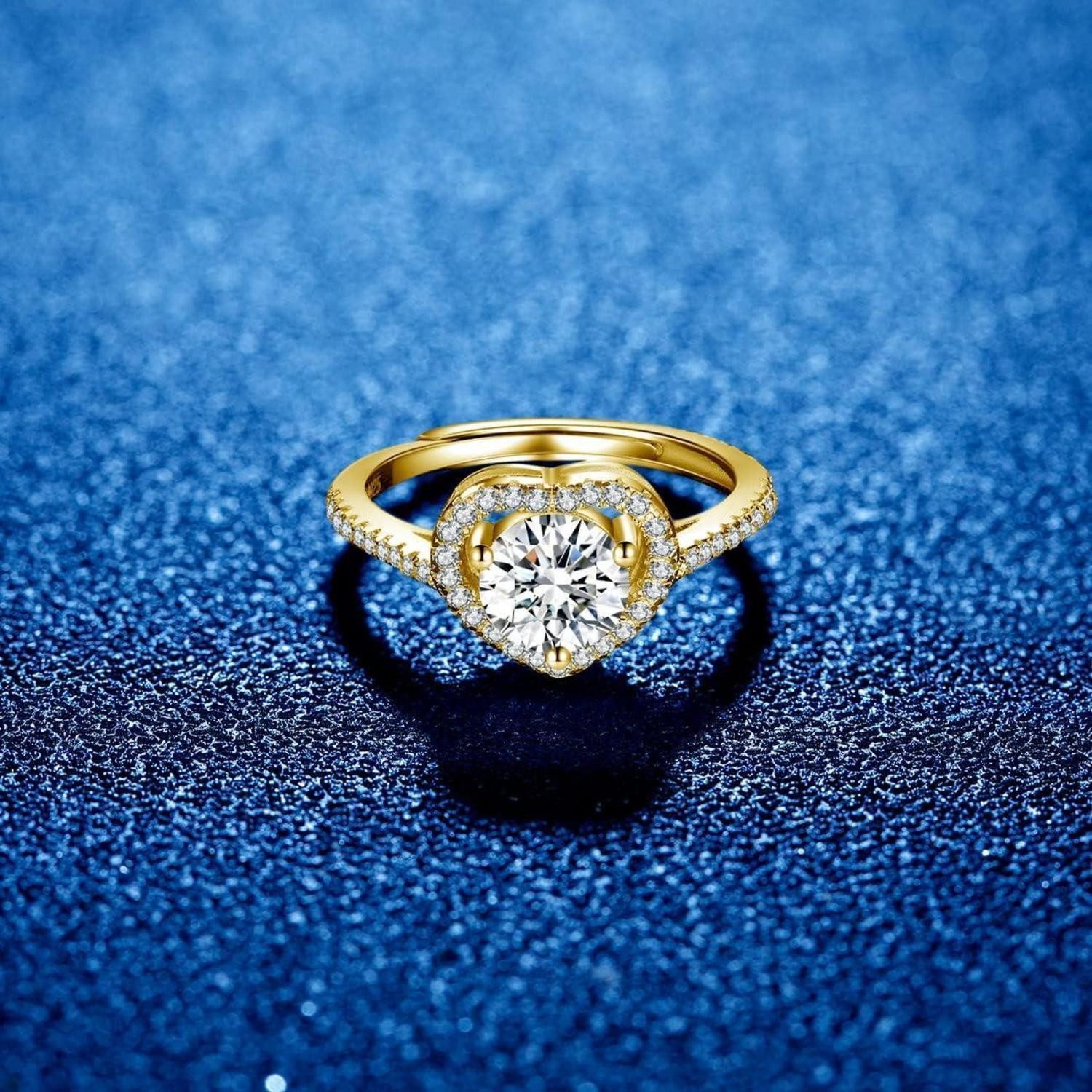 LuxusKollektion Verlobungsring Ringe Damen Silber 925 Trauringe Verlobungsringe Zirkonia Herz Gold