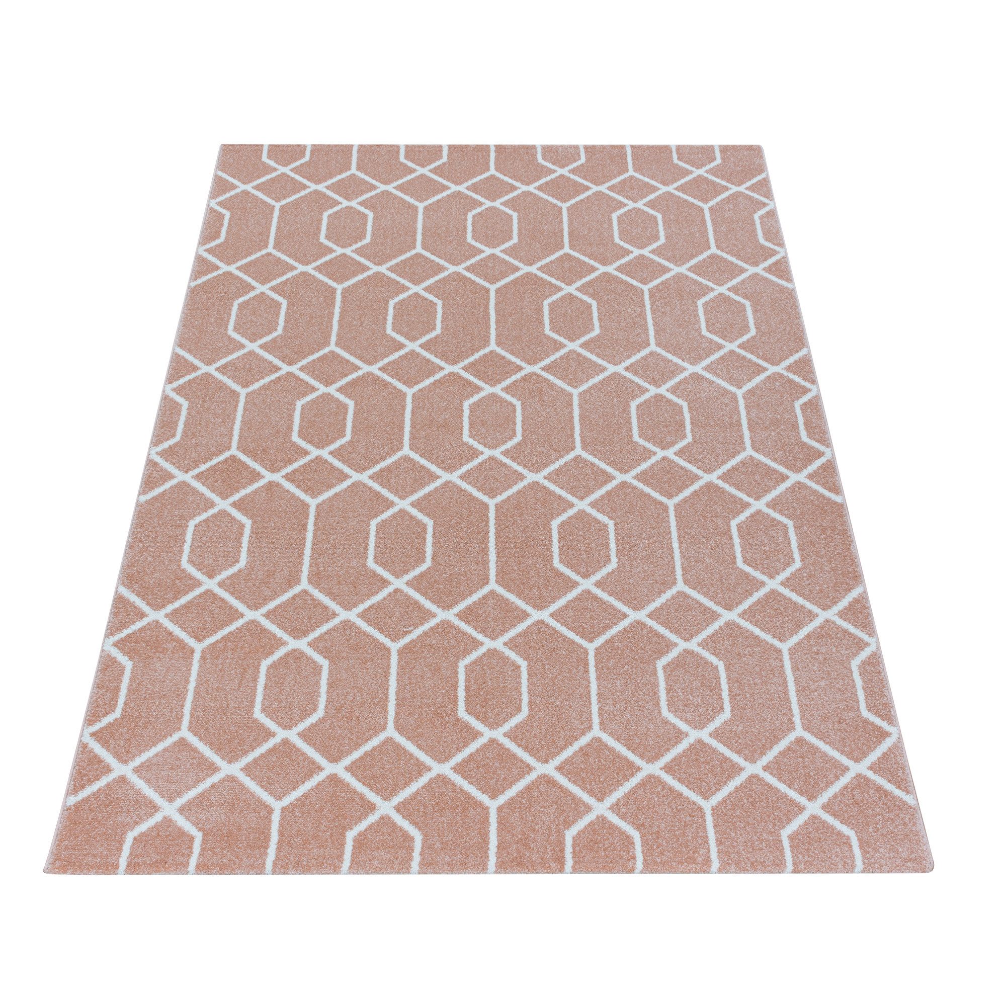 Carpettex Frisé-Teppich Geometrisch Design, Rechteckig, Höhe: günstig online kaufen