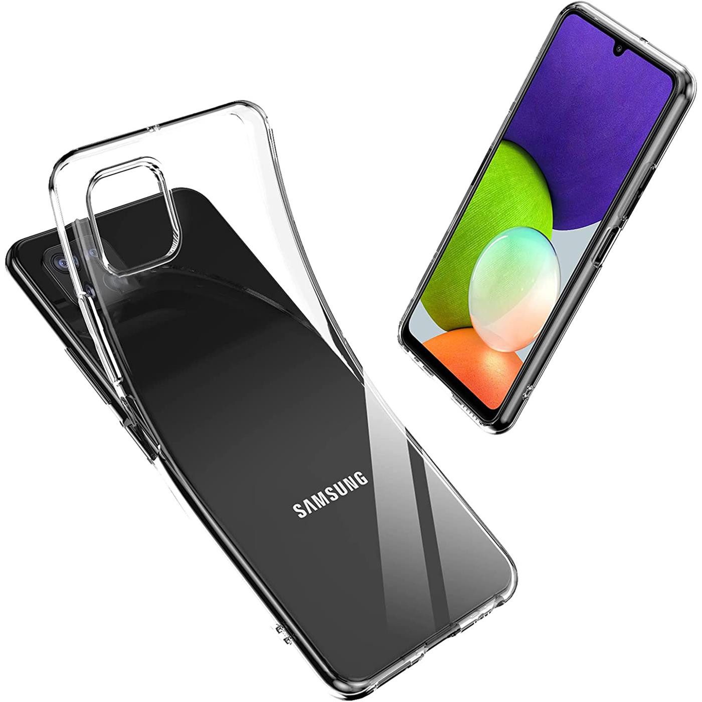 CoolGadget Handyhülle Silikon Handy Hülle Slim für Samsung Galaxy A22 5G 6,6 Zoll, dünne TPU Schutzhülle Case in transparent / durchsichtig