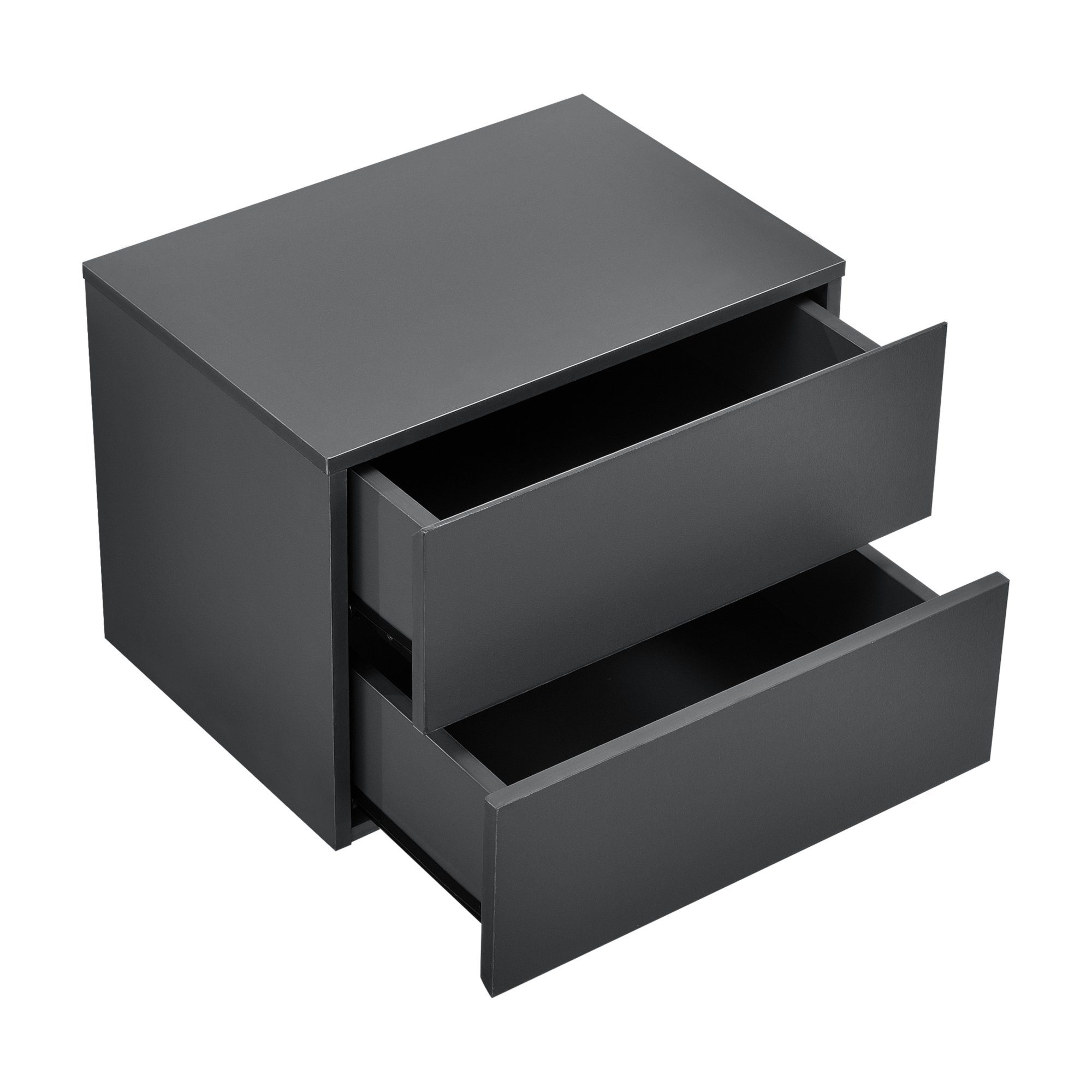 en.casa Hängeschrank »Ampfing« Wandschrank mit 2 Schubladen 40x29x30 cm Dunkelgrau