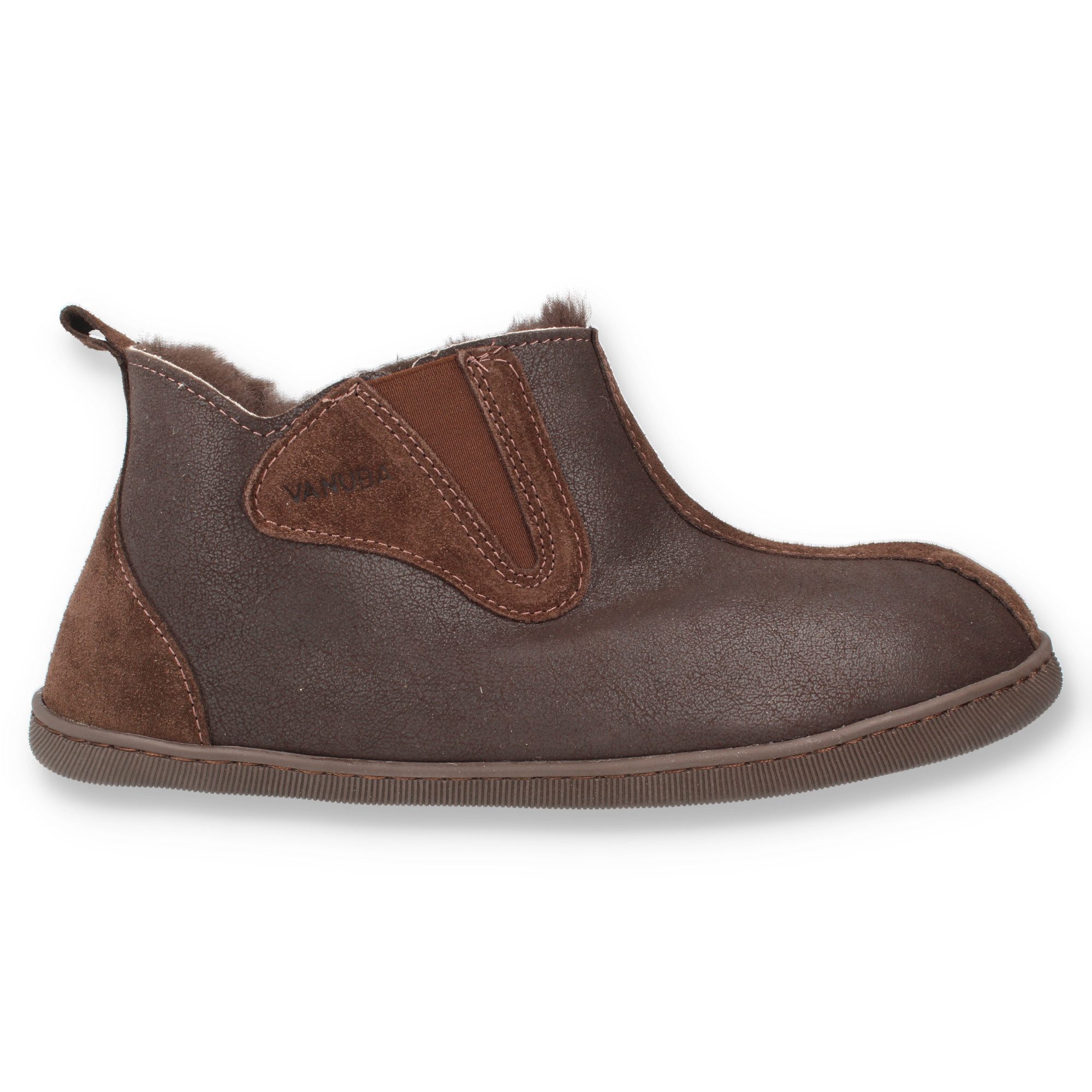 Vanuba COLUMBIA Herren Hausschuh Echtleder Hüttenschuhe/Winter-Hausschuhe/Gefüttert