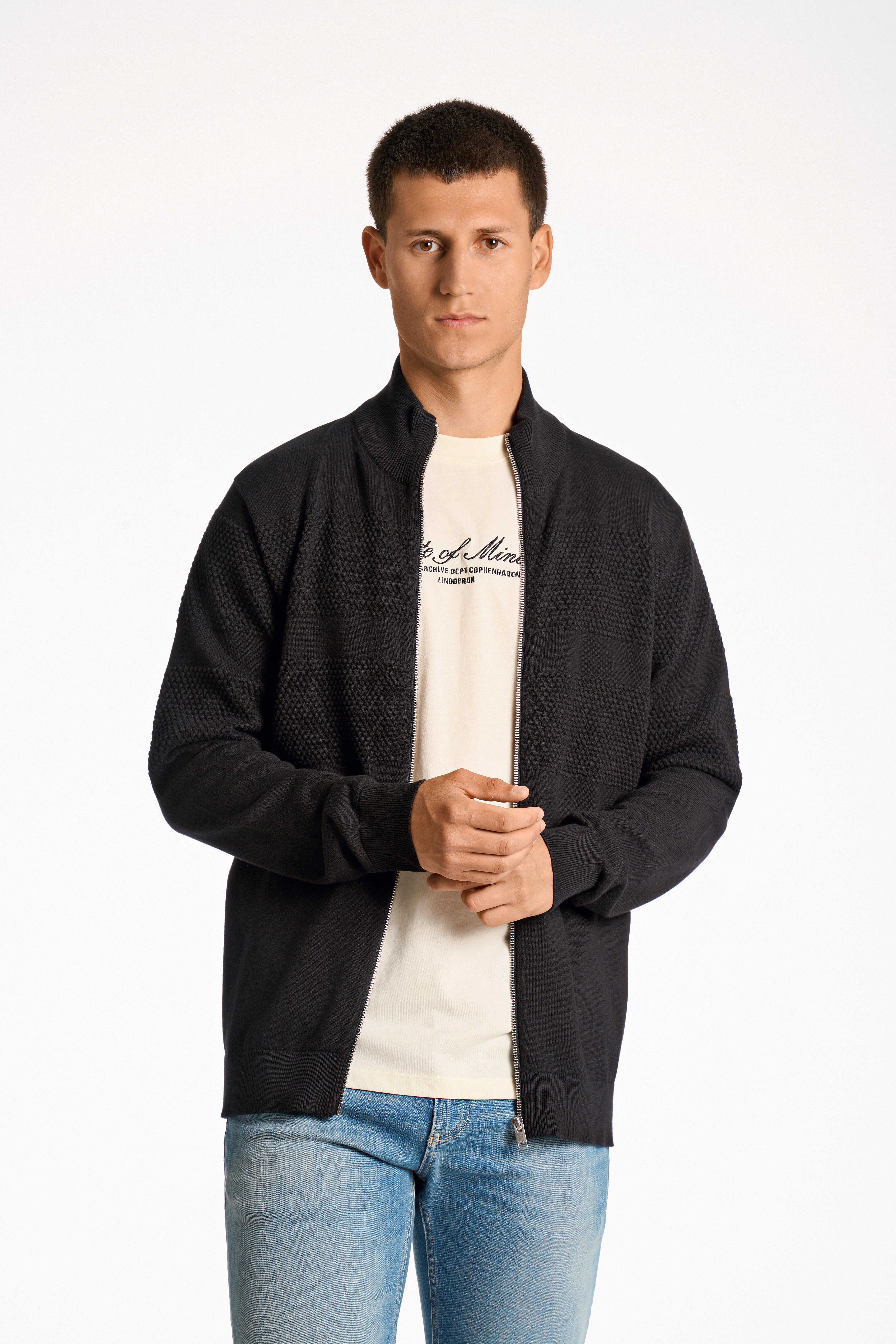 LINDBERGH Strickjacke mit Stehkragen und Reißverschluss