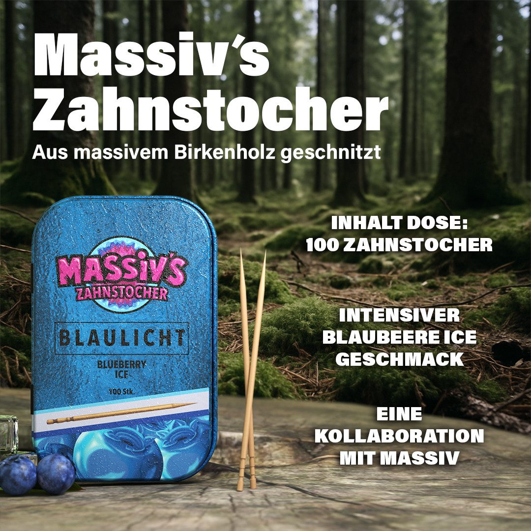 Wunder Zahnstocher Mundpflegecenter Massiv's Zahnstocher - Zahnstocher mit Geschmack – BLAULICHT, Zahnstocher mit Geschmack, Zahnstocher mit Geschmack