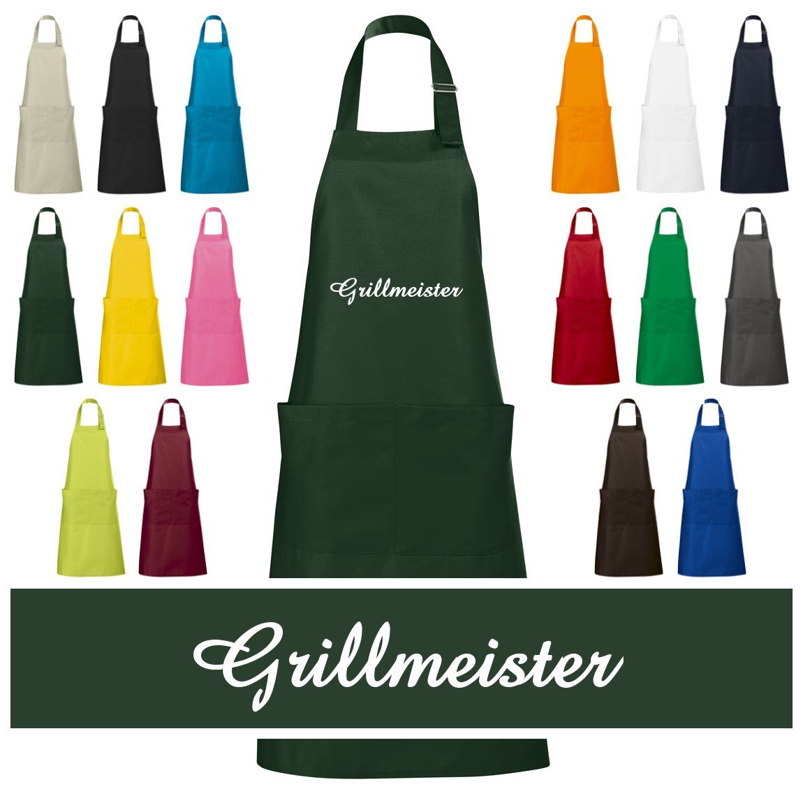 Schnoschi Grillschürze Hochwertige Küchenschürze mit Grillmeister günstig online kaufen