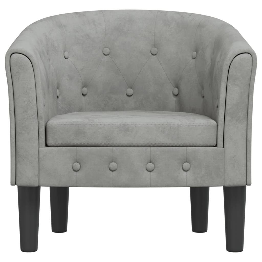 furnicato Cocktailsessel Moderner Clubsessel Hellgrau 70 x 56 x 68 cm mit Samtbezug und (1-St)