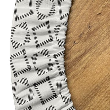 Abakuhaus Tischdecke Rundum-elastische Stofftischdecke, Geometric Dünne gestreifte Quadrate Kunst