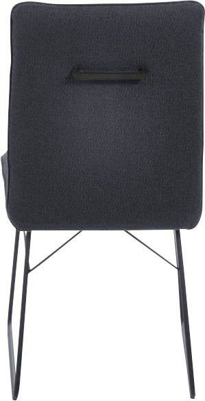 K+W Komfort Wohnen Sitz marine Kufenstuhl Drahtgestell in am schwarz, St), (1 Metall Griff Steppung im Rücken, &