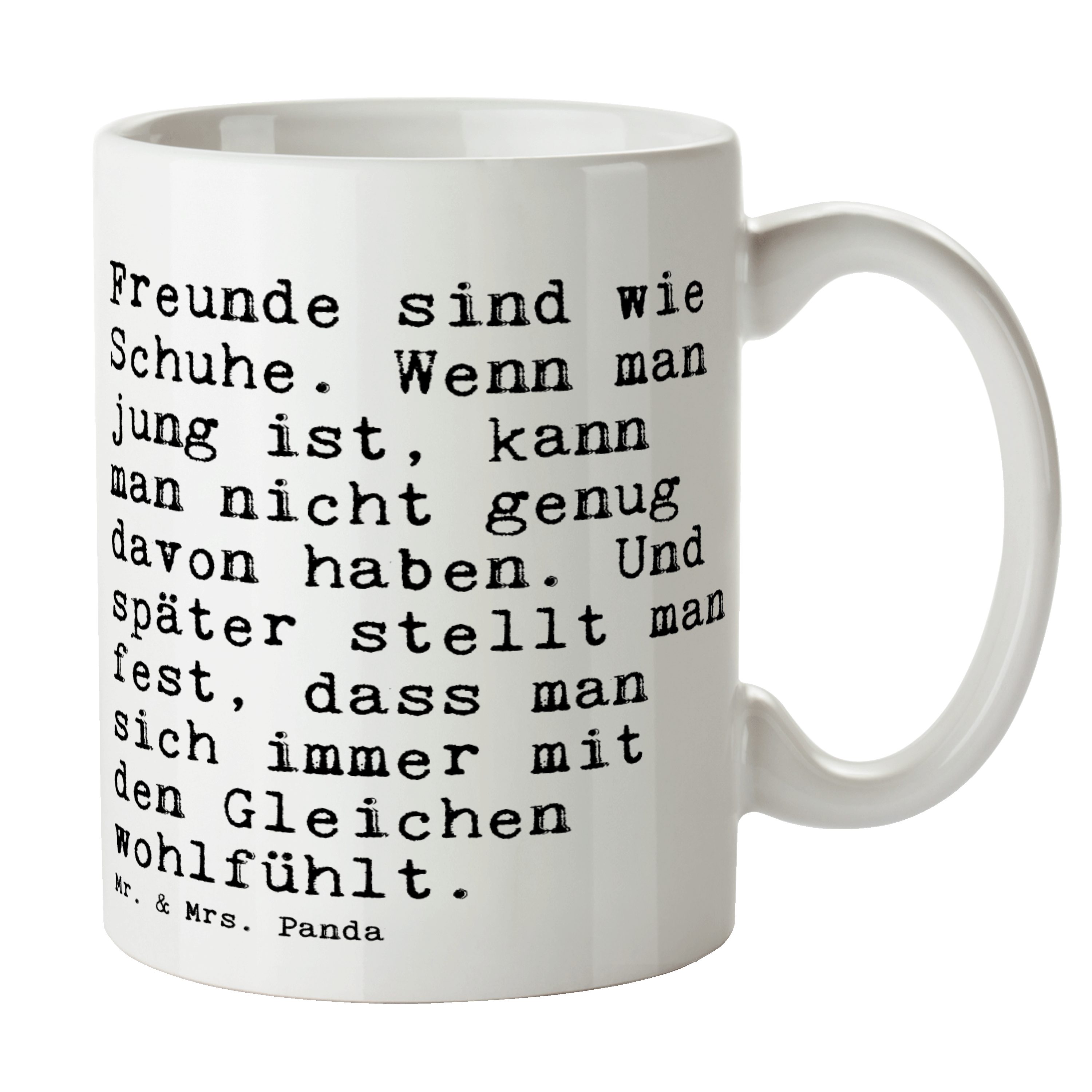 Mr. & Mrs. Panda Tasse »Freunde sind wie Schuhe.... Weiß Geschenk