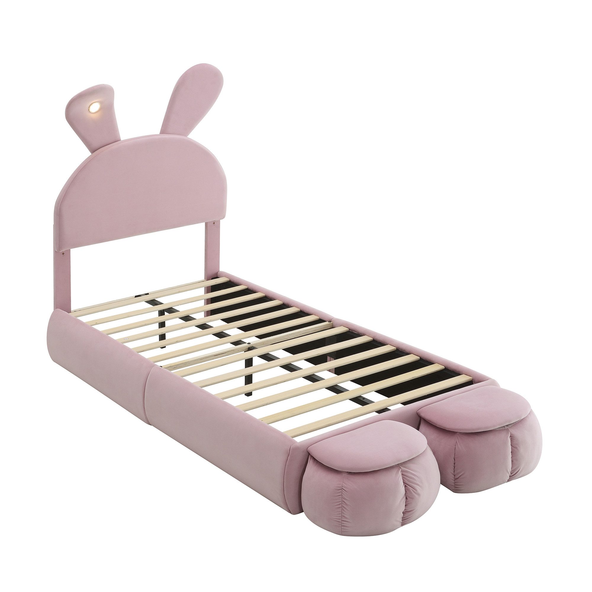 KLAM HOME Polsterbett Einzelbett mit Hasenohren günstig online kaufen