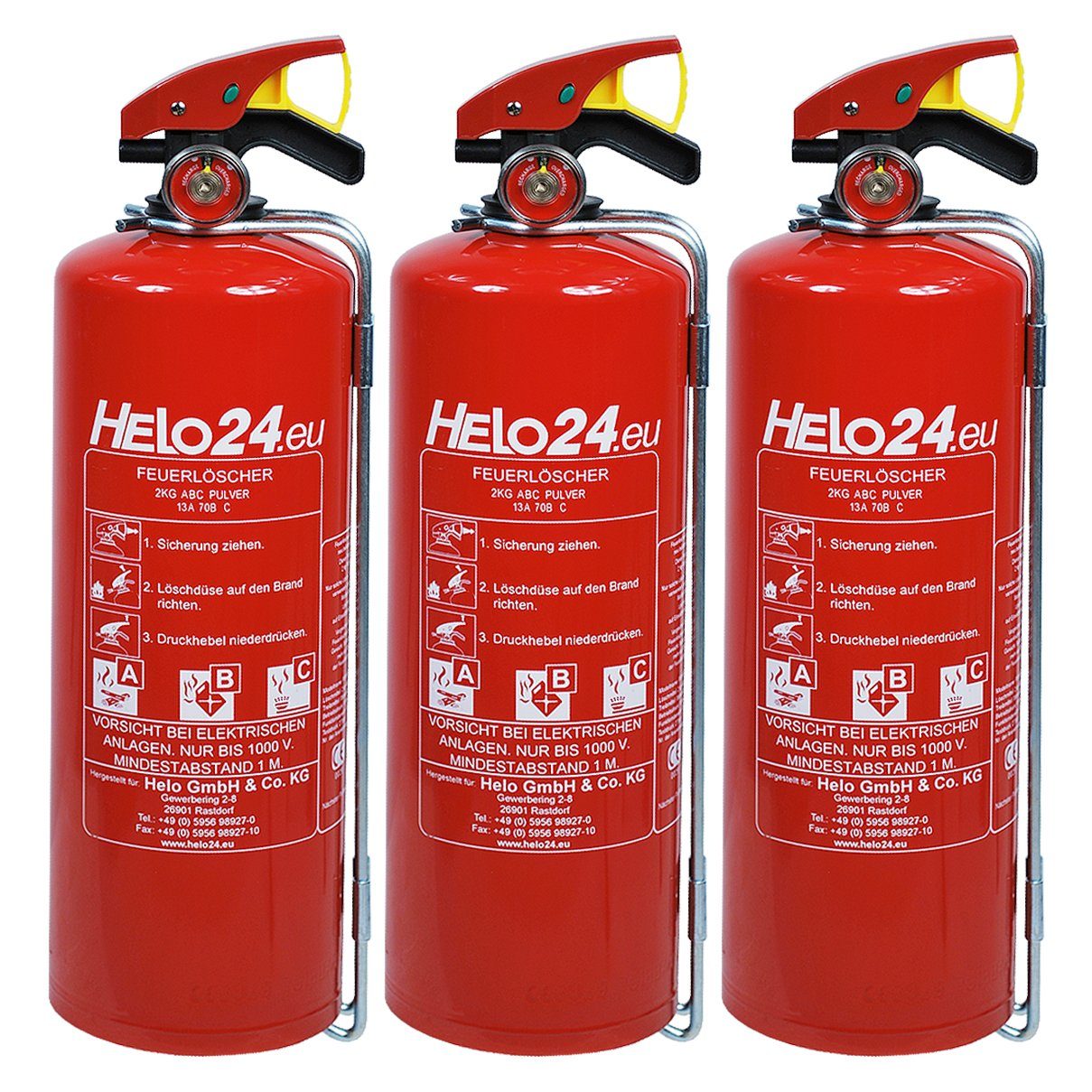 HELO24 Pulver-Feuerlöscher 2 x 1kg A1