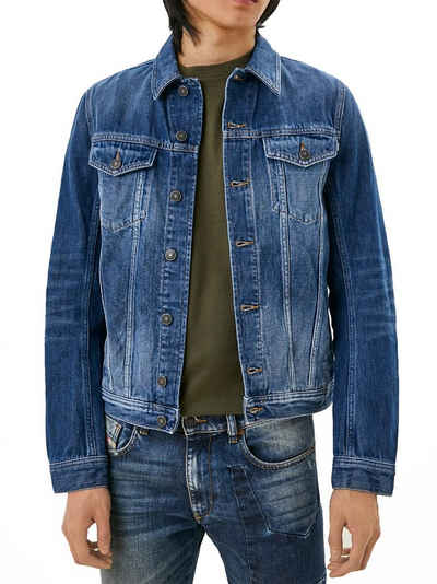 Diesel Jeansjacke Slim Fit Denim Jacke Geknöpft - R-ELSHAR-XP RT008