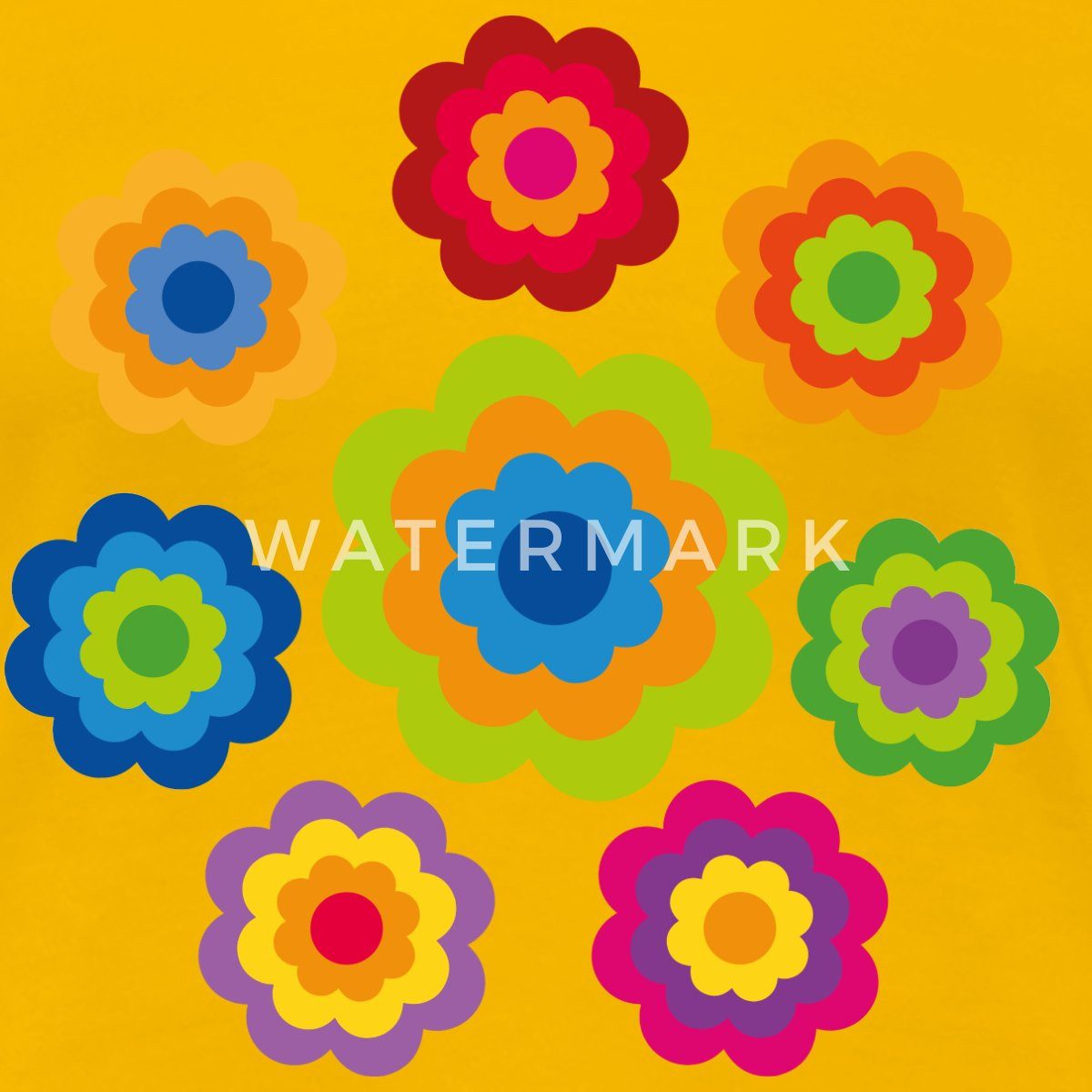 Spreadshirt T-Shirt 70er Jahre Hippie Flower günstig online kaufen