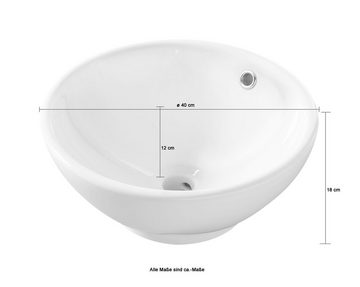 welltime Aufsatzwaschbecken Ivera, mit Überlauf, rund, 40 cm, Durchmesser