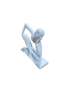 moebel17 Dekofigur Skulptur Denkender Weiß Marmoroptik, Dekofigur aus Polyresin