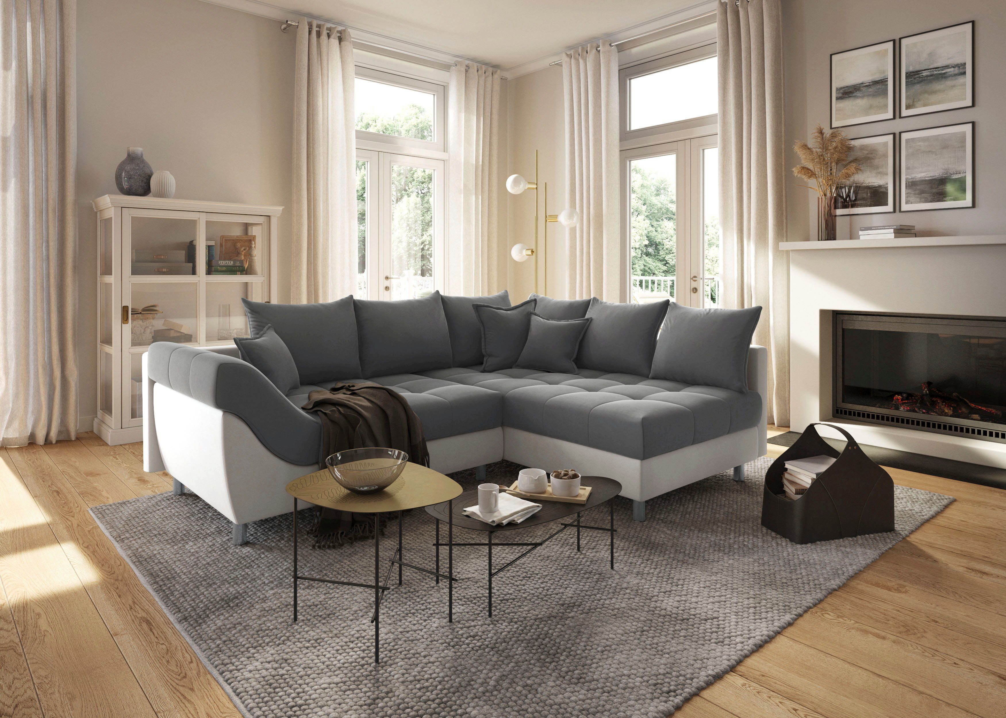 Joseli, Ecksofa COLLECTION montierbar rechts Federkern, oder inklusive AB links Recamiere