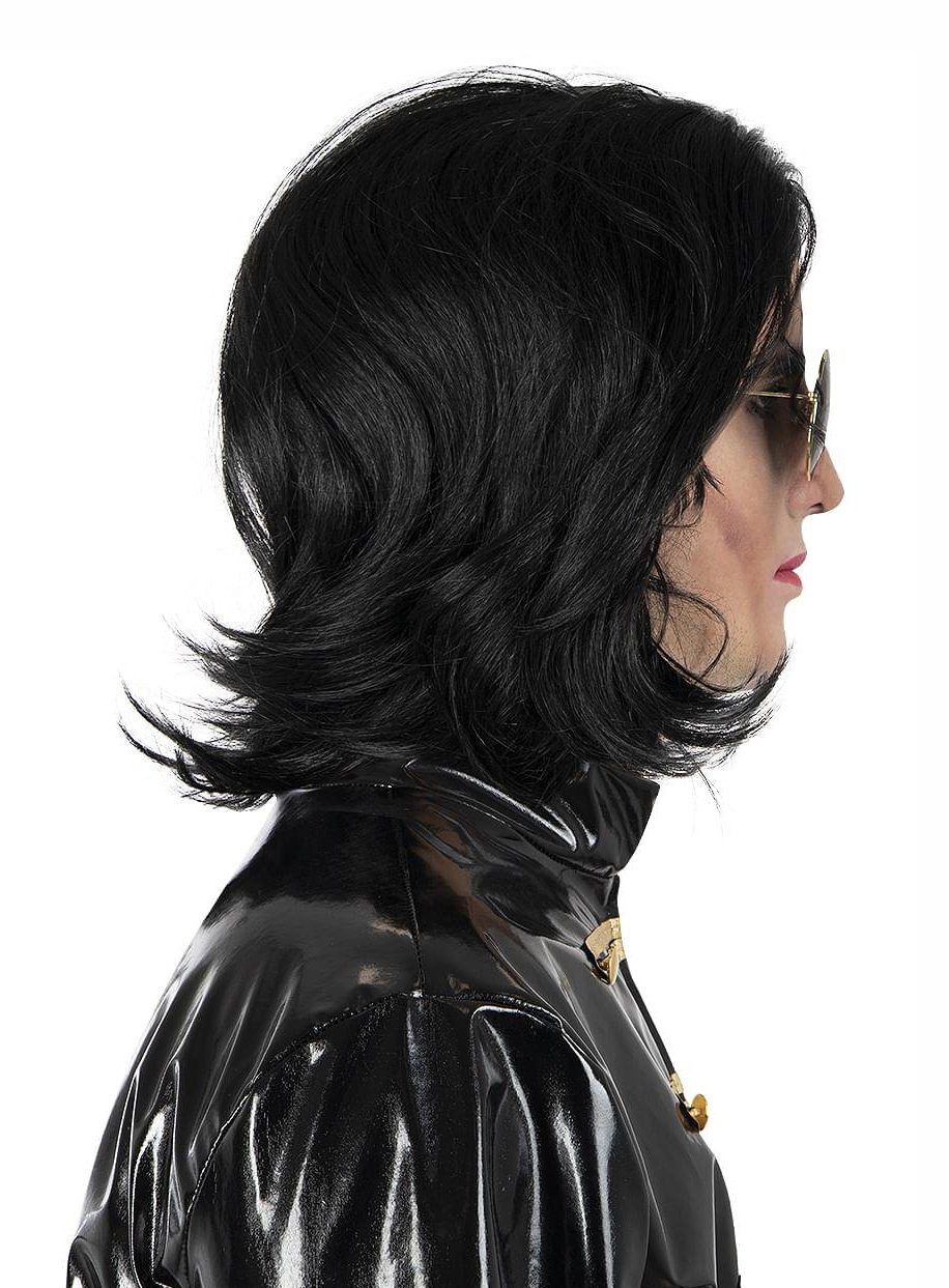 Funidelia Kostüm-Perücke Michael Jackson Kostüm Perücke & Brille - Fasching, Michaels Hairstyle der Nullerjahre