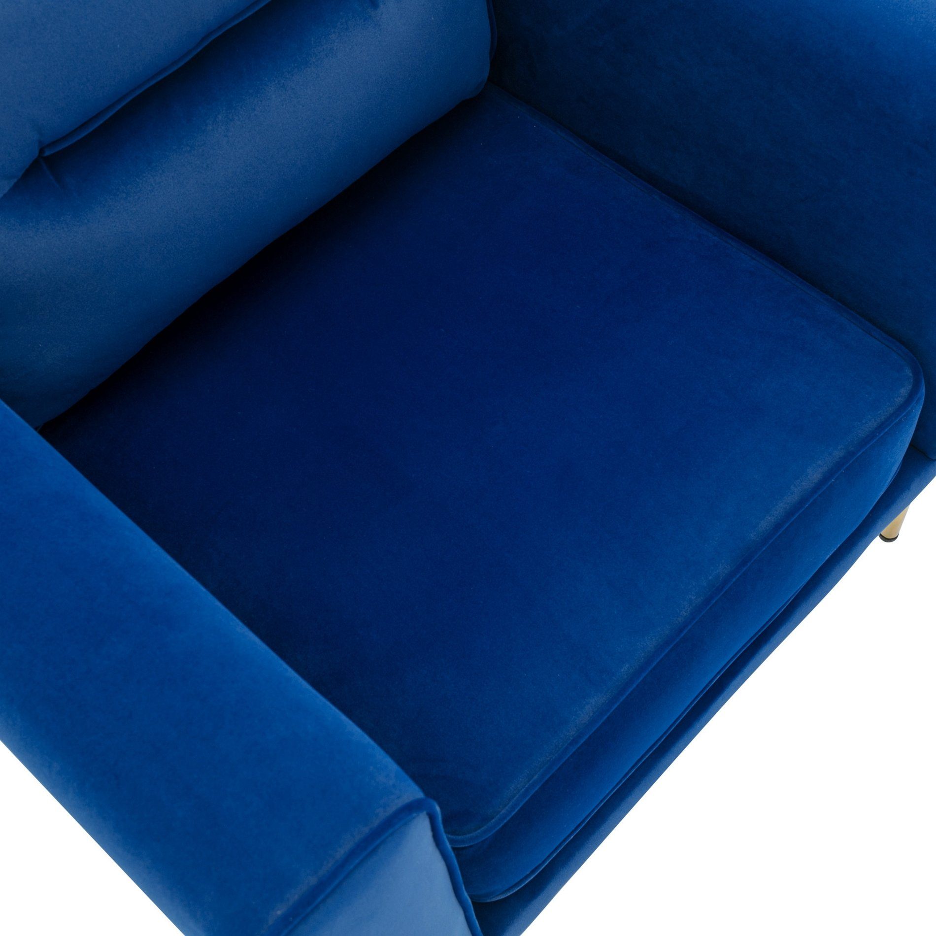 Sofastuhl, blau Moderner Celya Sessel, Stuhl einzelner Loungesessel gepolsterter Samtstuhl,