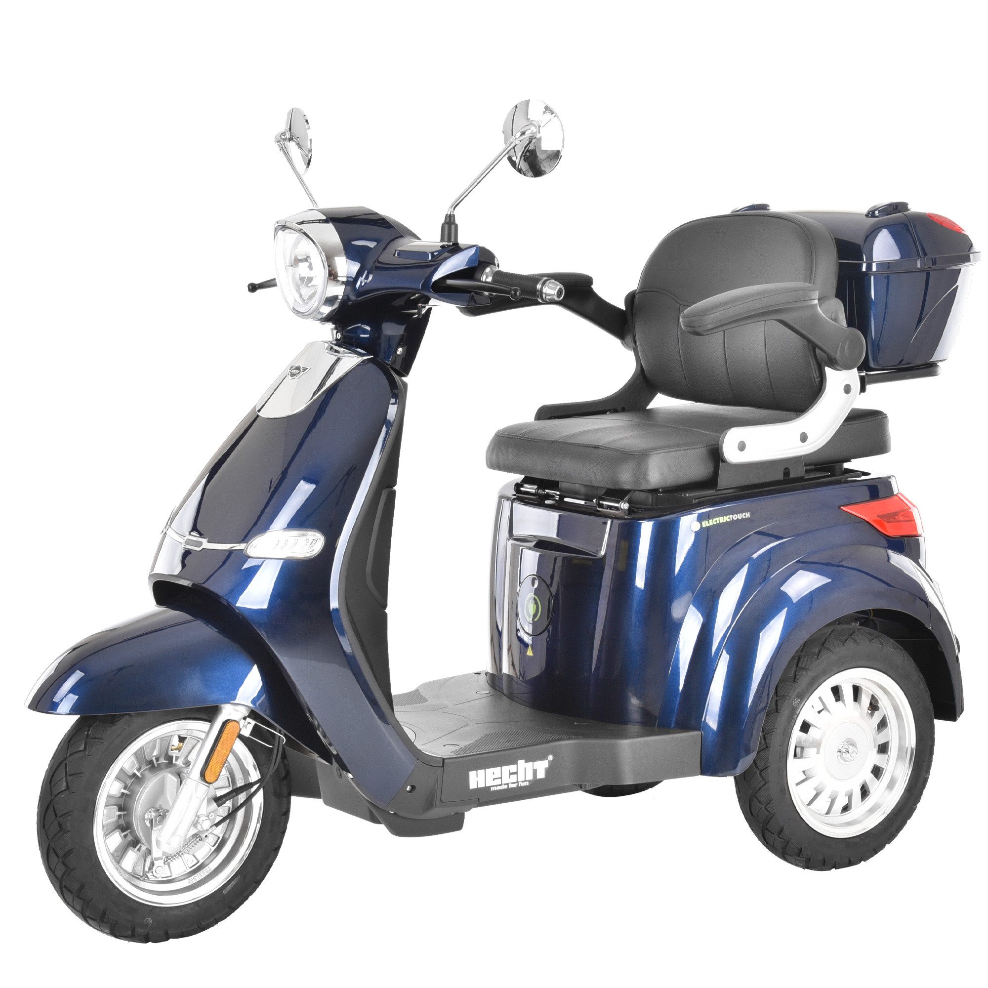 Hecht Elektromobil Seniorenmobil 800 W bis 25 km/h mit Topcase, 25 km/h, 60V/20Ah Akku, Trommelbremsen