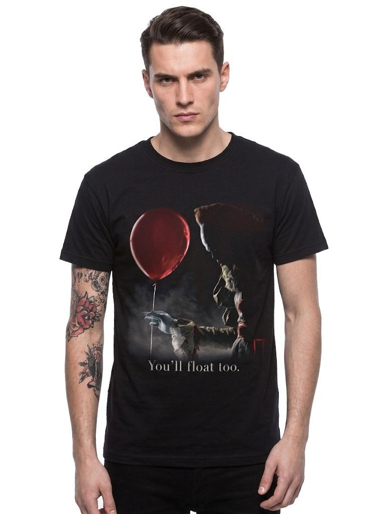 coole-fun-t-shirts Print-Shirt Düsterer Kult-Style: Das offizielle „Es“-Fan-Shirt für Männer Stephen King TShirt IT Penny Wise RED BALOON
