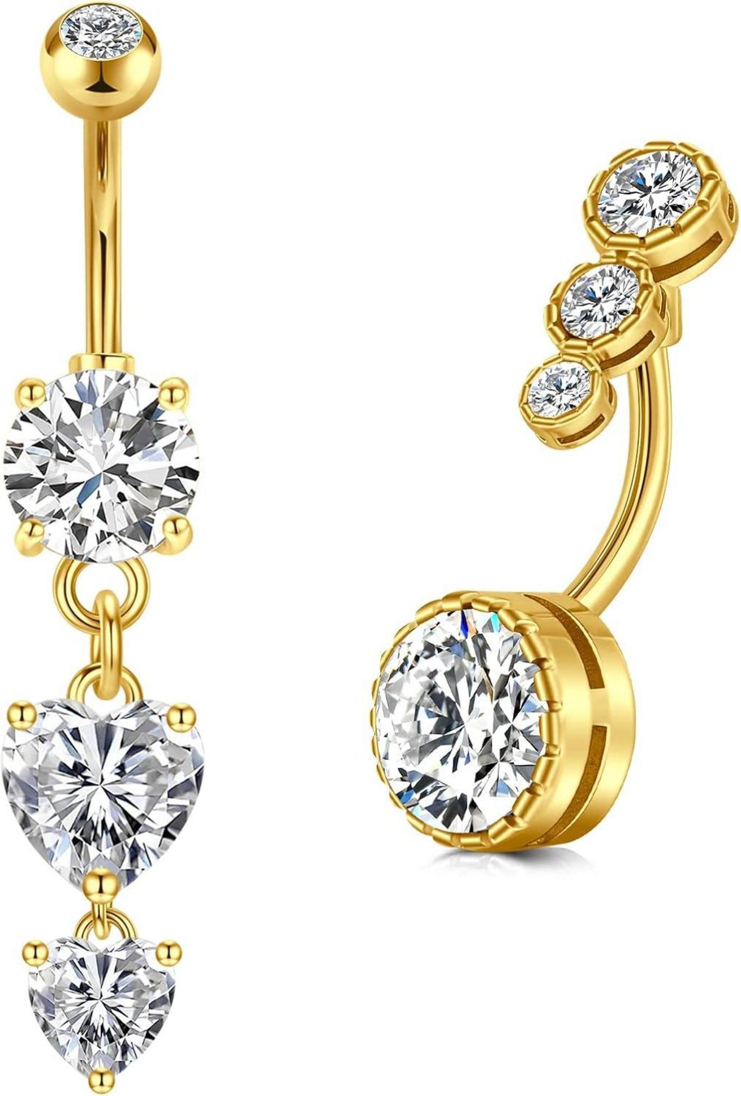 vcmart Bauchnabelpiercing 2er Set Bauchnabelpiercing Herz günstig online kaufen