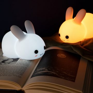 Navaris LED Nachtlicht Snow White Hase LED Nachtleuchte - dimmbar - Kinderzimmer