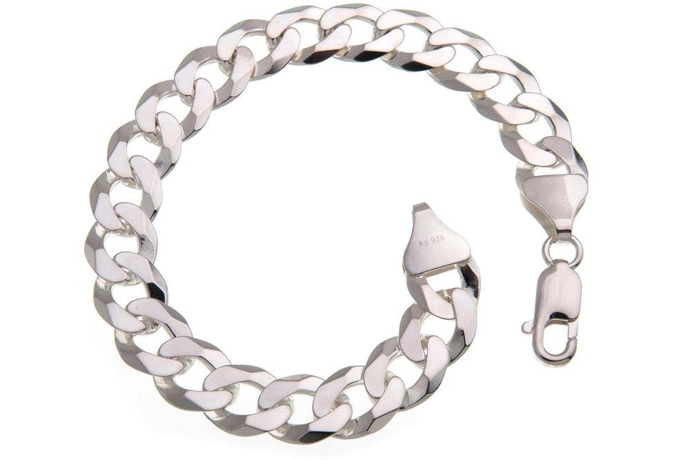 Silberkettenstore Silberarmband Panzerkette Armband 10mm - 925 Silber, Länge wählbar | Silberarmbänder