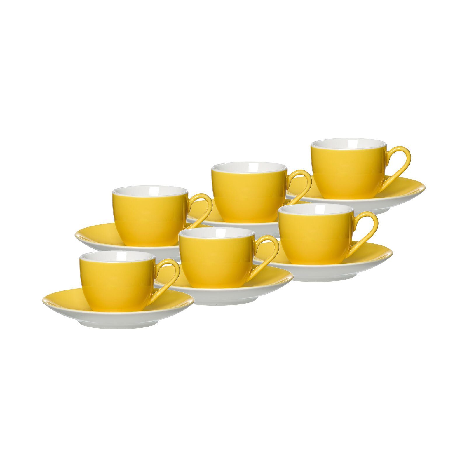Ritzenhoff & Breker Tasse Doppio Espressotassen und -untertassen 80 ml, 12-tlg., Porzellan