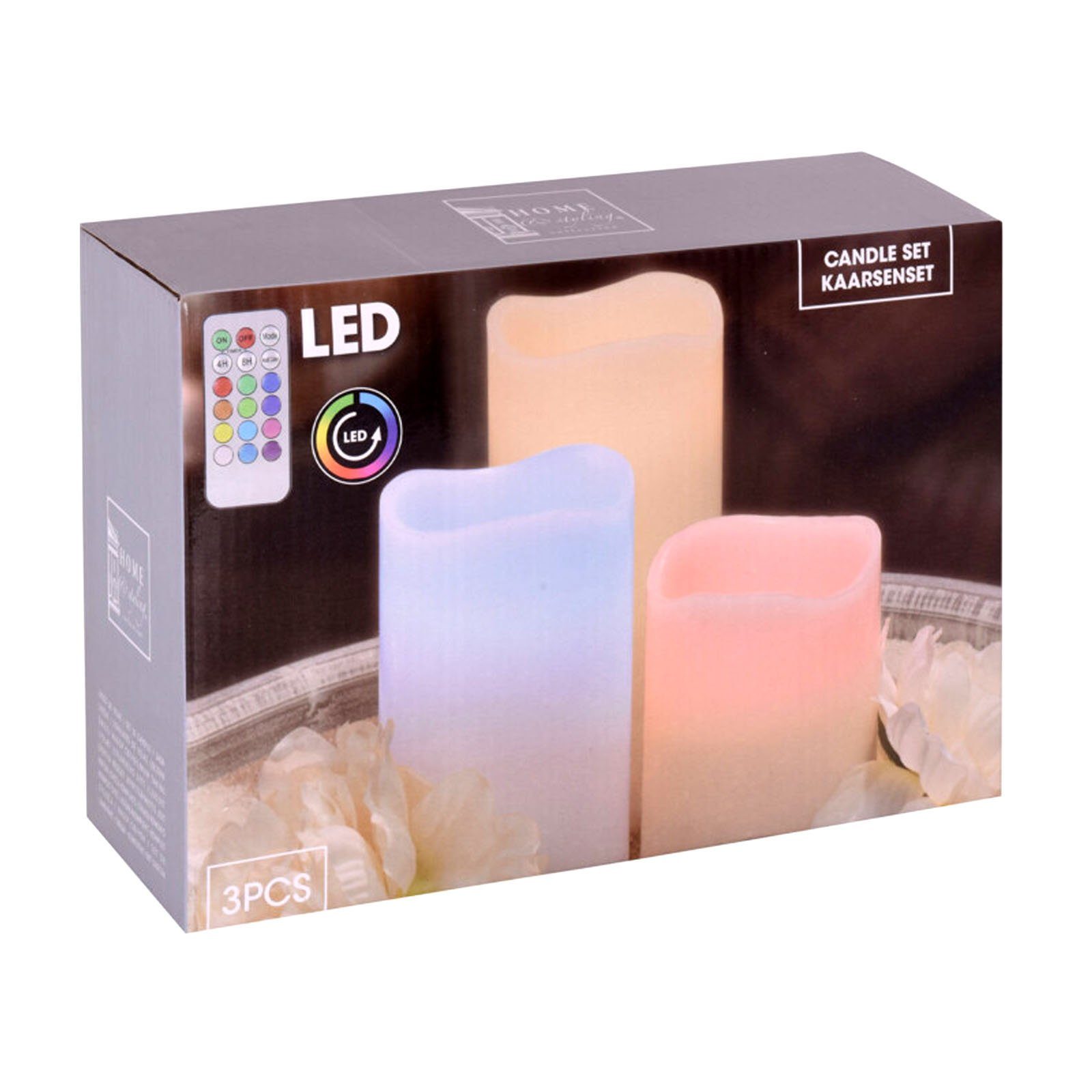 HAC24 LED-Kerze LED Kerzenset Echtwachs Kerze Ø 7,5 cm Echtwachskerzen Flam günstig online kaufen