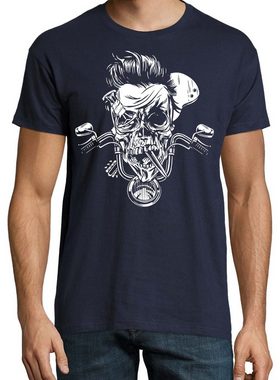 Youth Designz T-Shirt Biker Skull Zombie Herren Shirt mit trendigem Frontprint