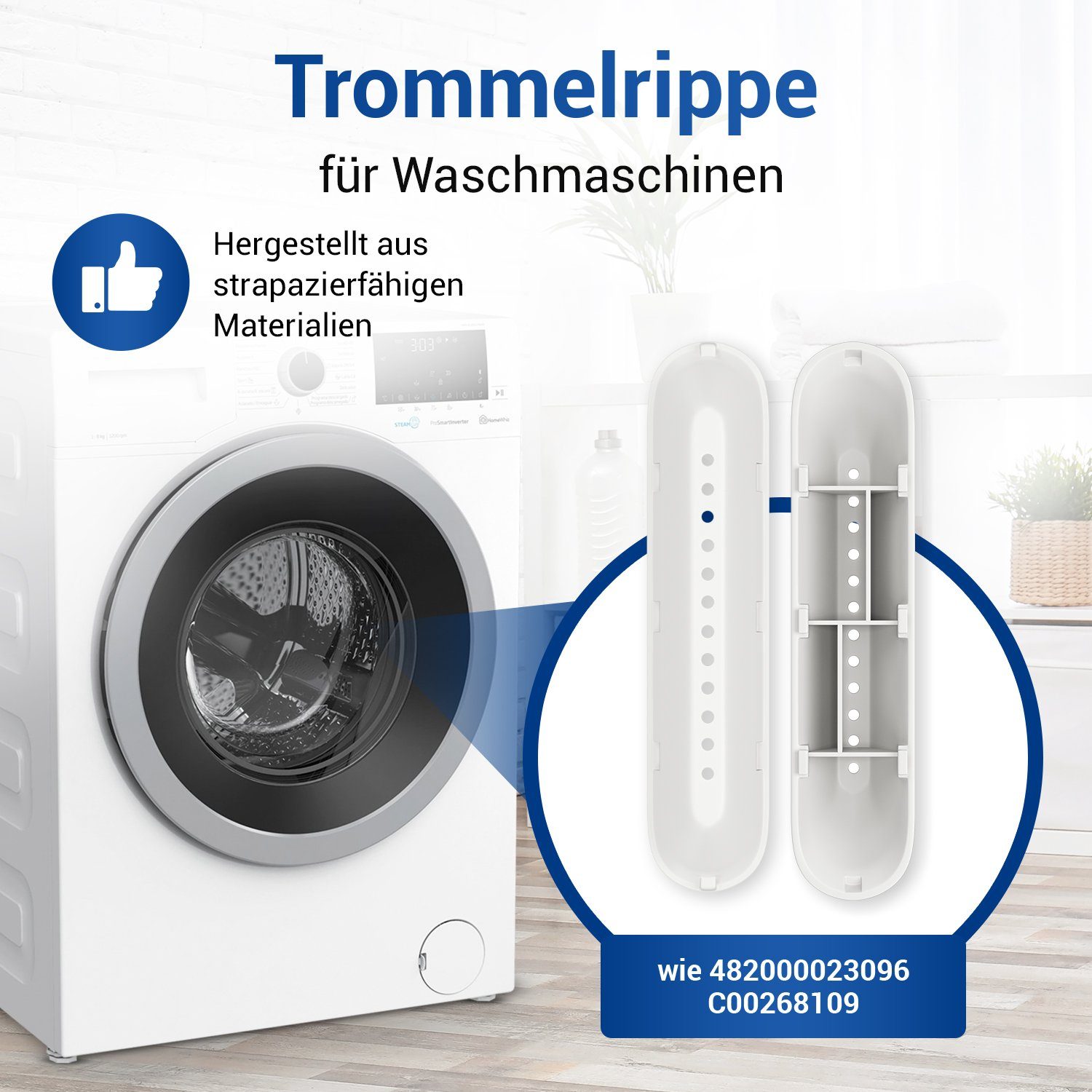 Waschtrockner 1-tlg., Indesit Waschmaschine VIOKS Ersatz für C00799111, Trommelrippe für Rührwerk