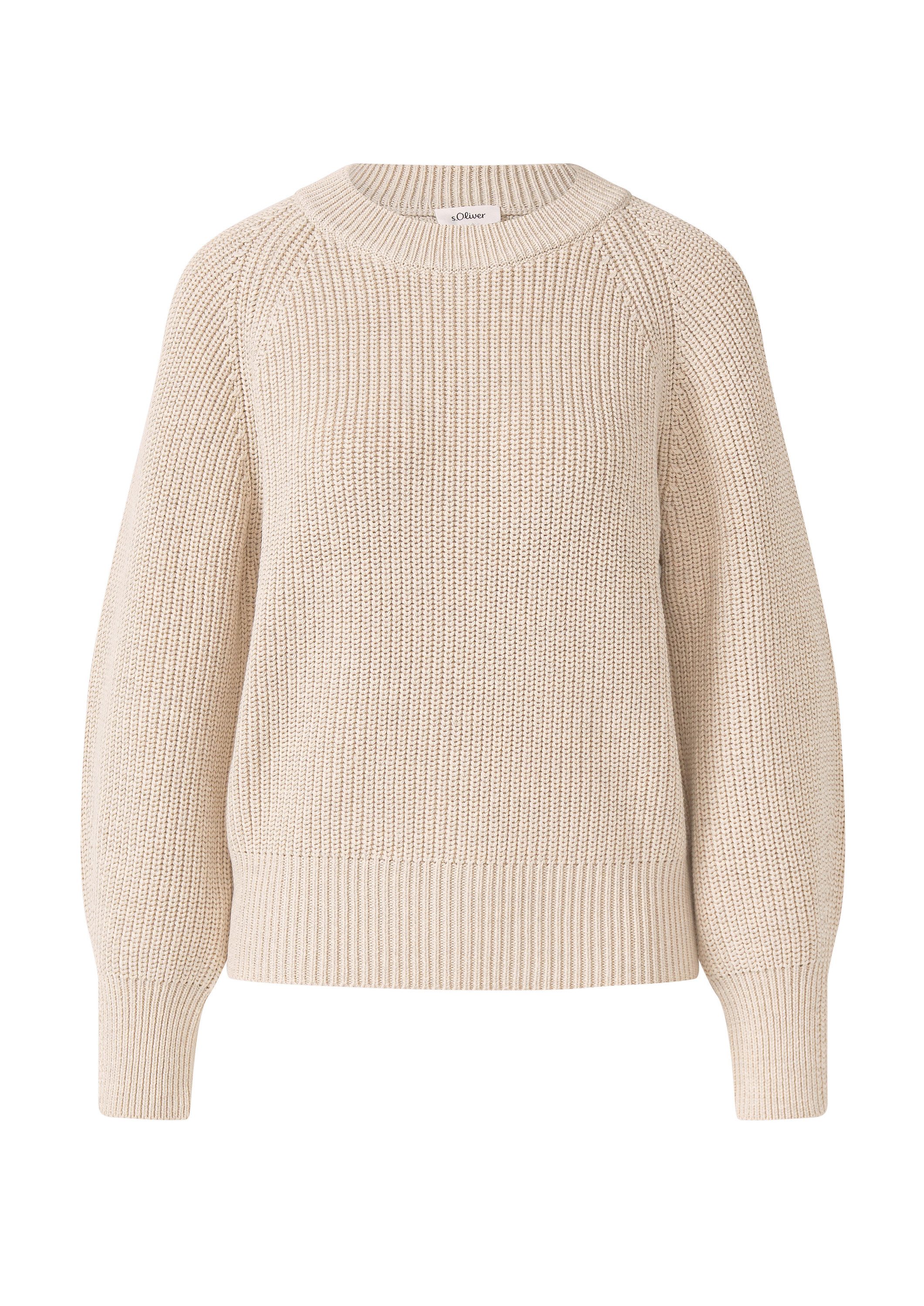 s.Oliver Longpullover Strickpullover Strickpullover mit Raglanärmeln im Relaxed Fit