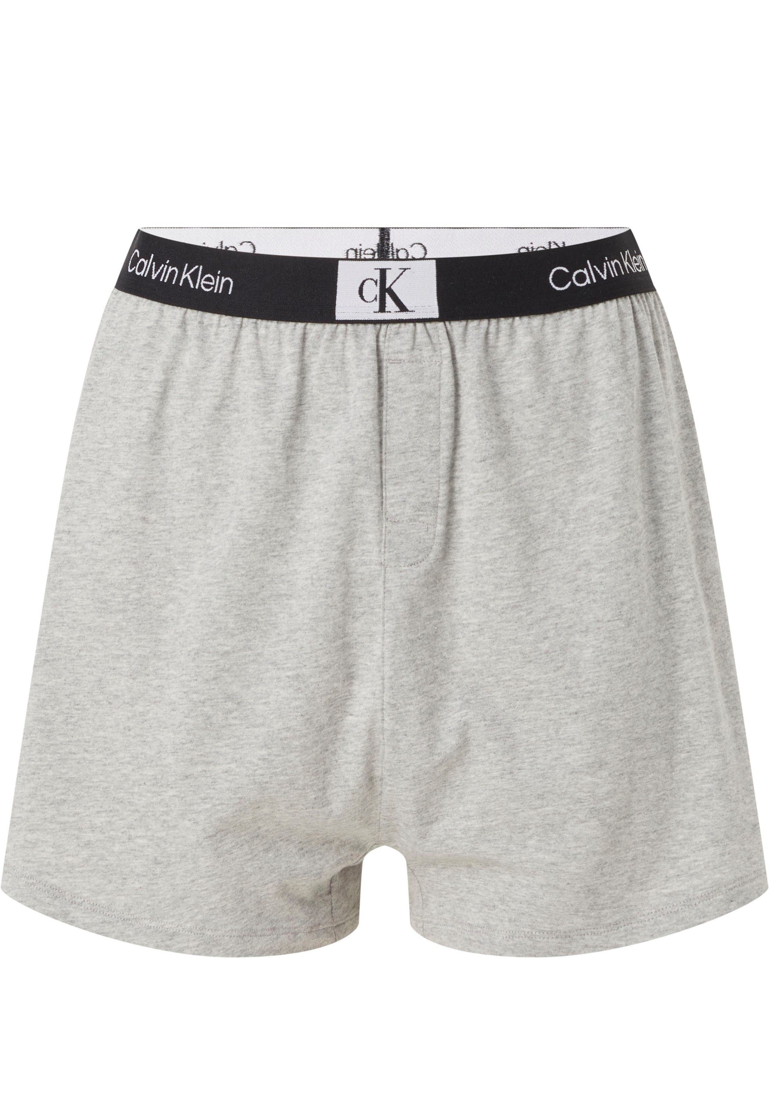 Calvin Klein Underwear Schlafshorts SLEEP klassischem SHORT Logobund mit GREY-HEATHER