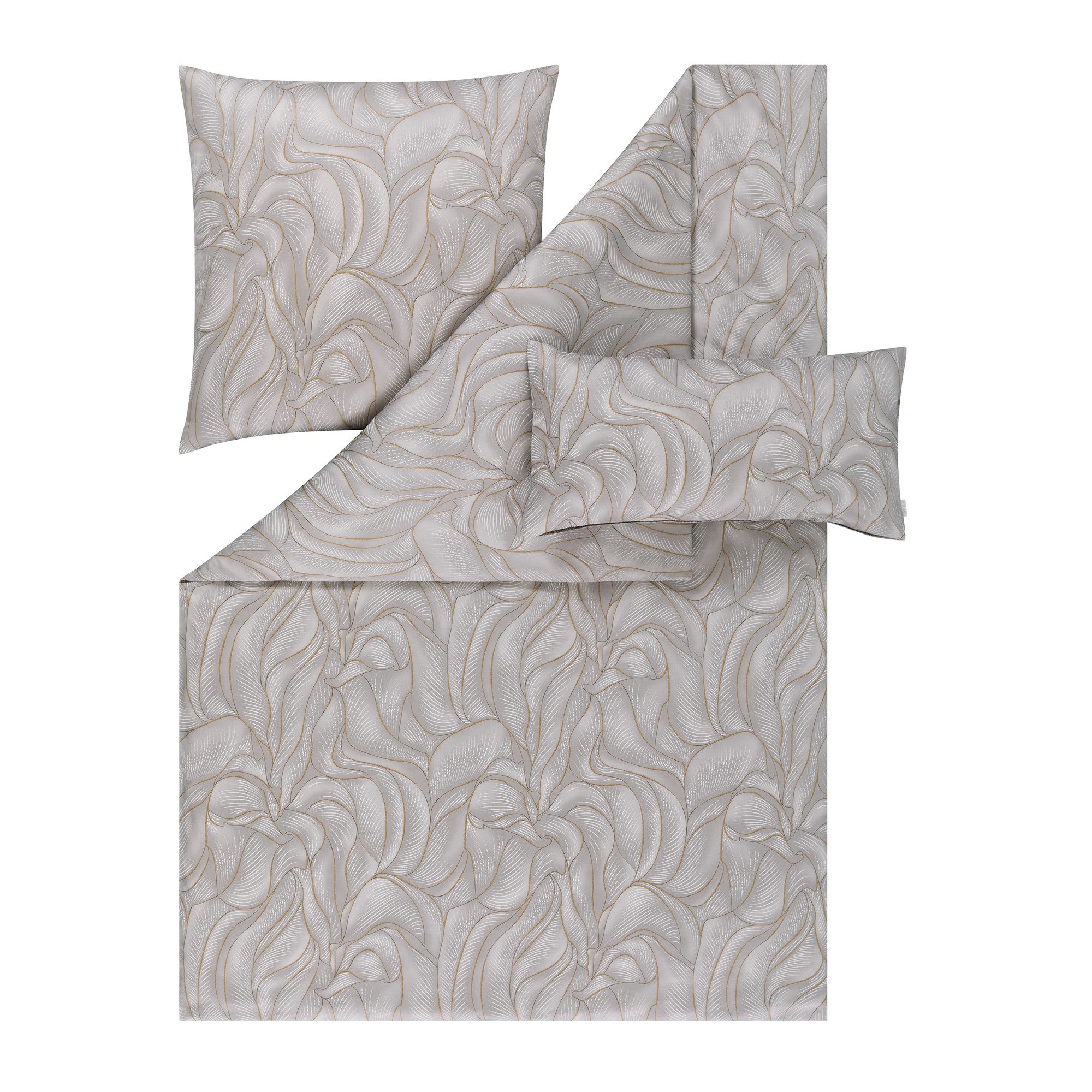 Estella Bettwäsche Estella Mako Satin Bettwäsche Hilda 7700-820 silber 135x200, Mako Satin, 2 teilig, Feinster Premium Mako Satin