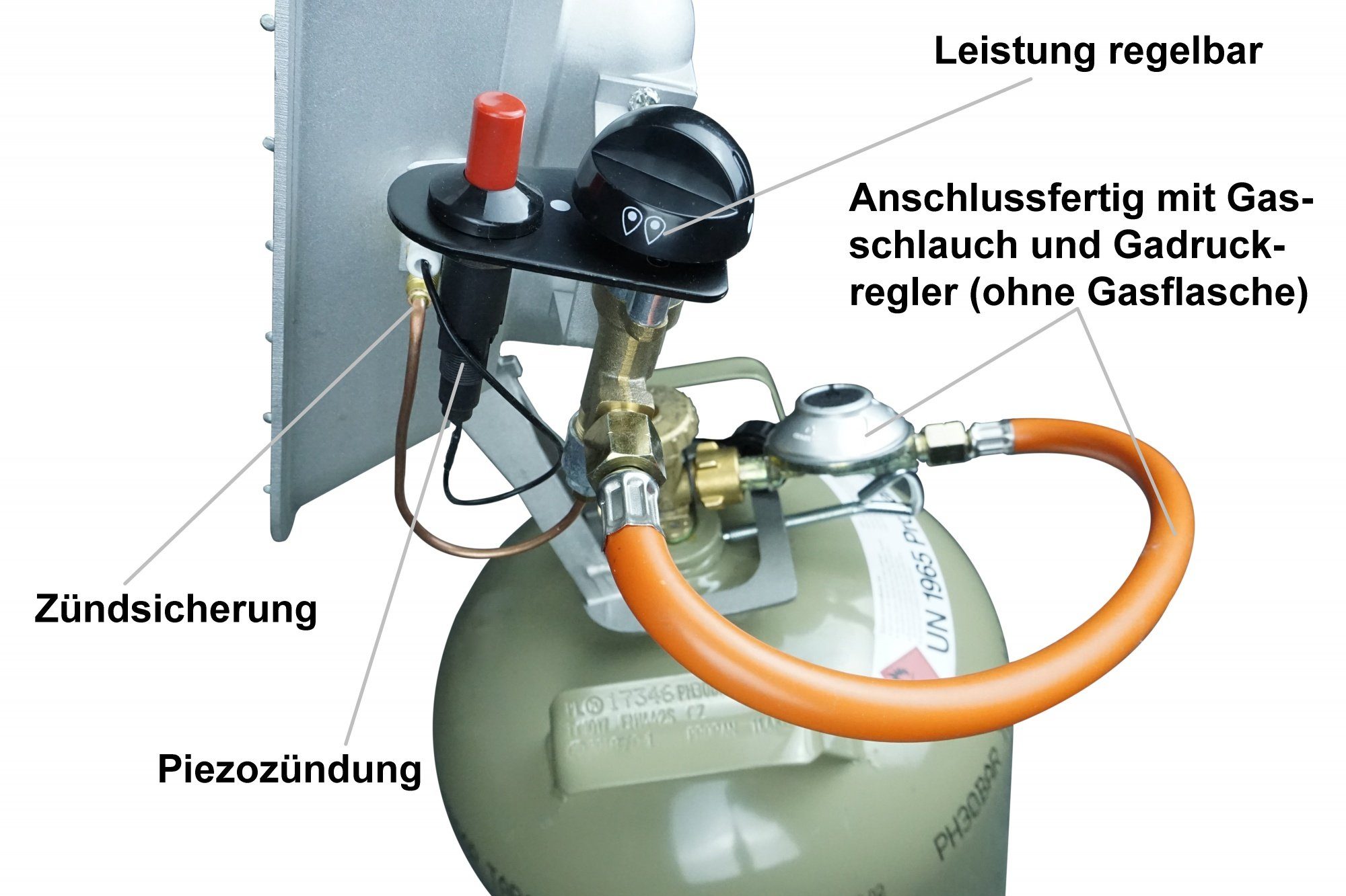 Heizstrahler, Infrarot Gasflaschen Heizstrahler Gas-Aufsteckstrahler für BlueCraft