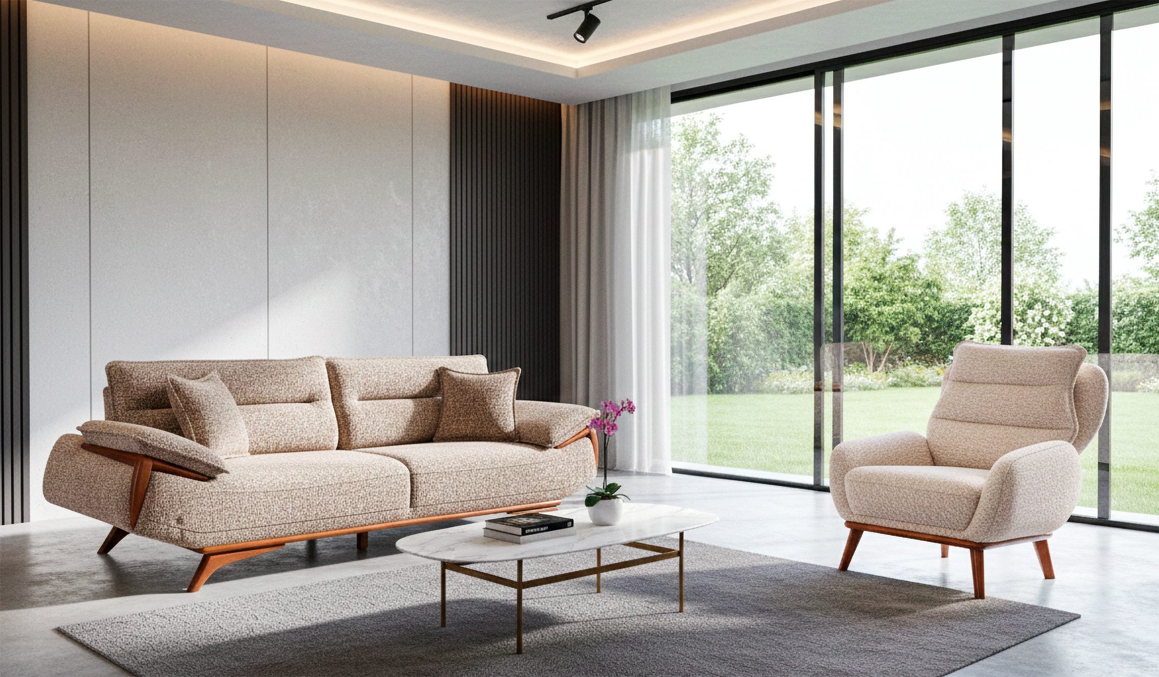Nobelaa Sofa Sitzgruppe/Sofa Set - Wohnzimmergarnitur "Rosamora" 3+3+1