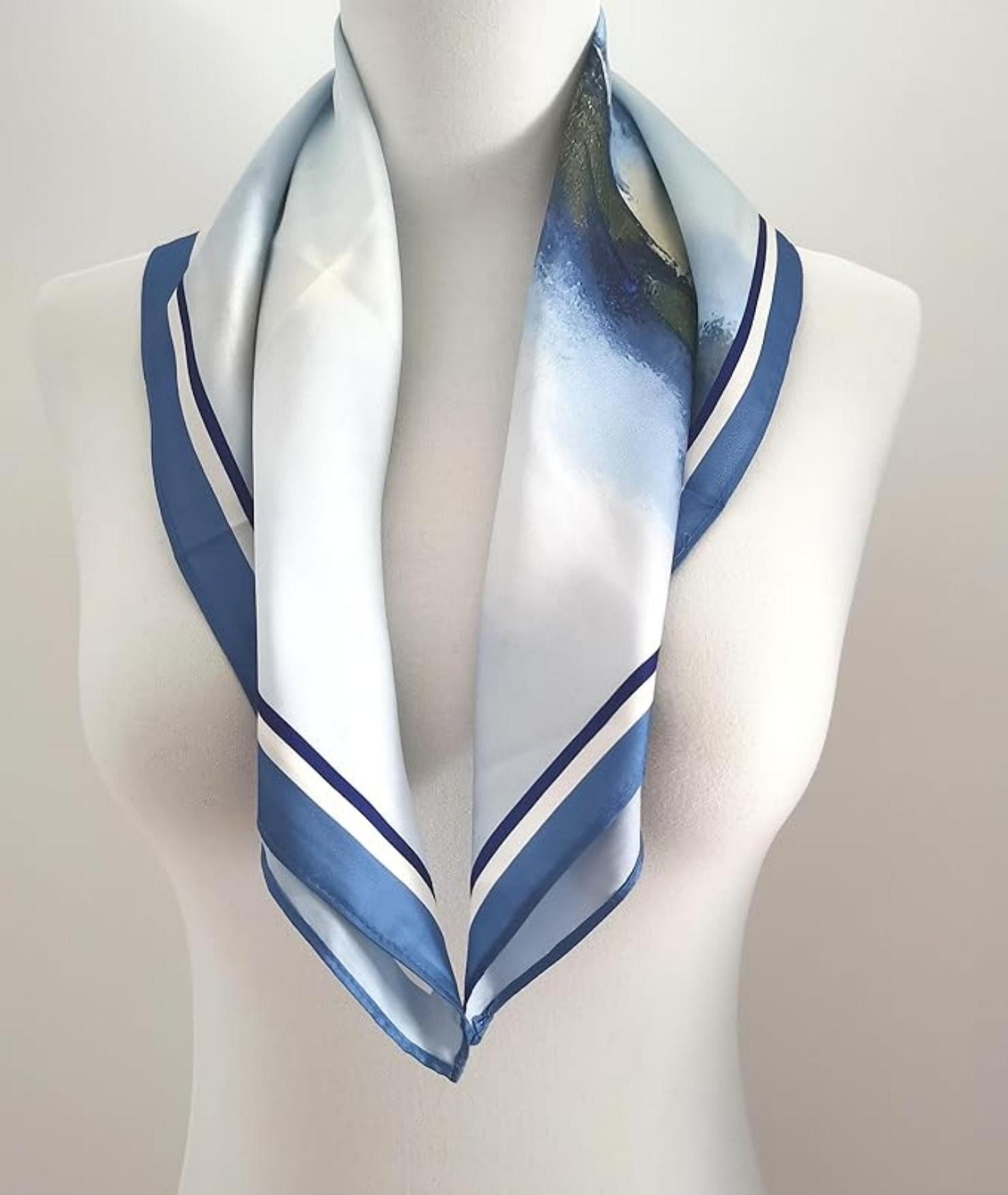 Zaewry Seidentuch Stirnband Quadratischer Haar-Bandanas-Schal für Damen – Bild 3 von 3