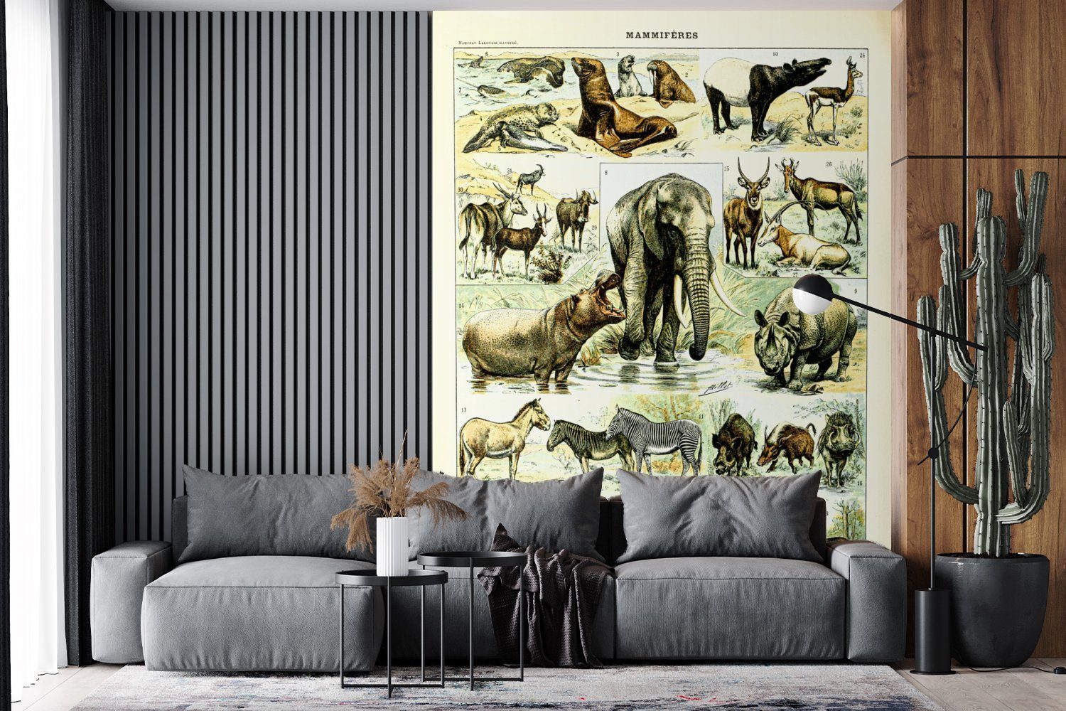 MuchoWow Fototapete Tiere - Elefanten Wandtapete Wohnzimmer, Matt, St), für (4 Hirsche, Vinyl Montagefertig Tapete - bedruckt