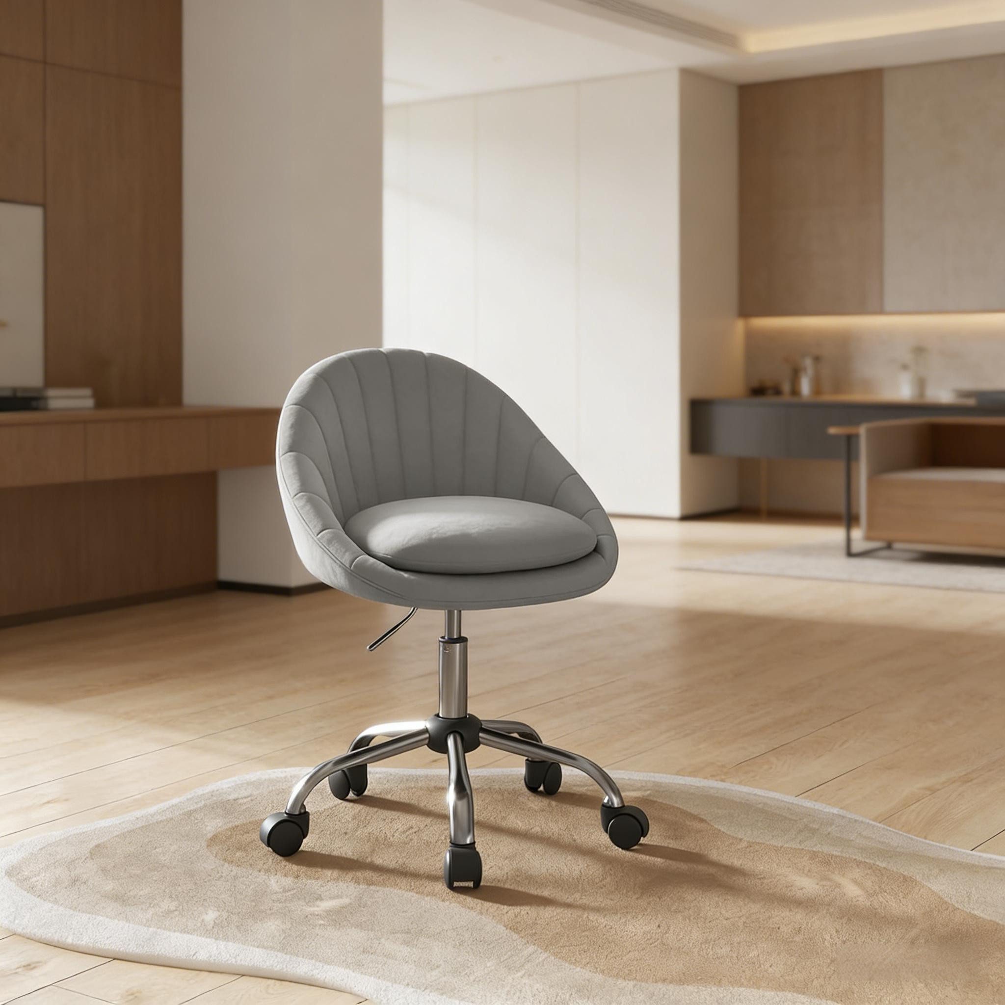 ANYSUN Drehstuhl Samt Polsterstuhl höhenverstellbar 360° drehbar Bürostuhl Home Office (Einzelstuhl), Samt Komfort, drehbar, ideal für Home Office und Schminktisch Nutzung