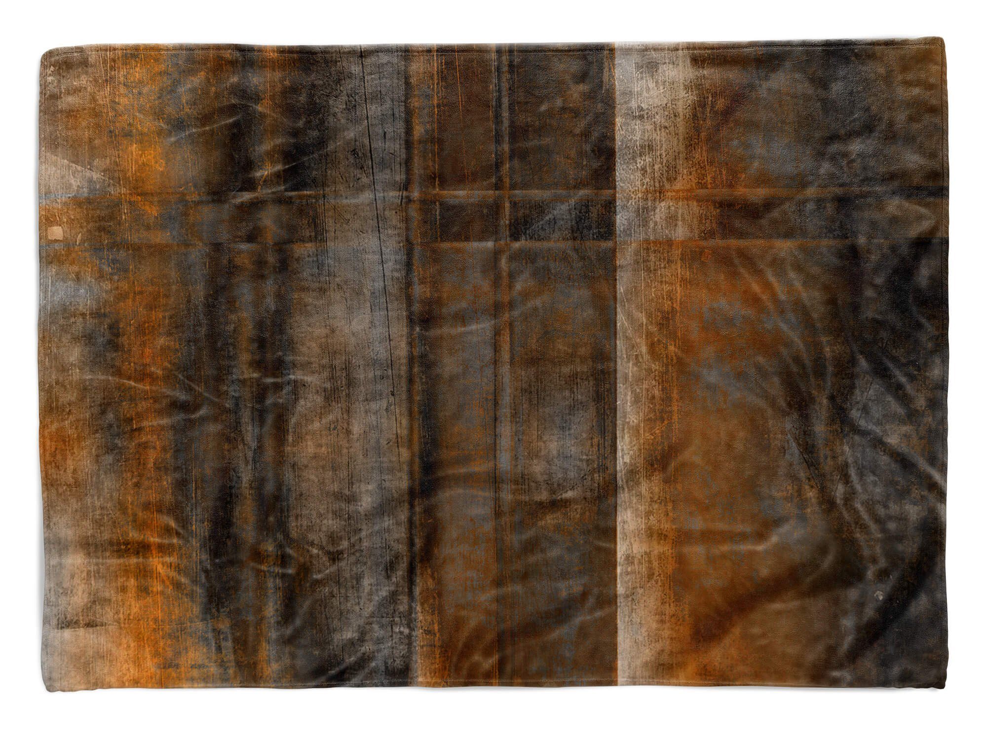 Sinus Art Handtücher Handtuch Strandhandtuch Saunatuch Kuscheldecke mit Fotomotiv Metall Struktur Rost, Baumwolle-Polyester-Mix (1-St), Handtuch