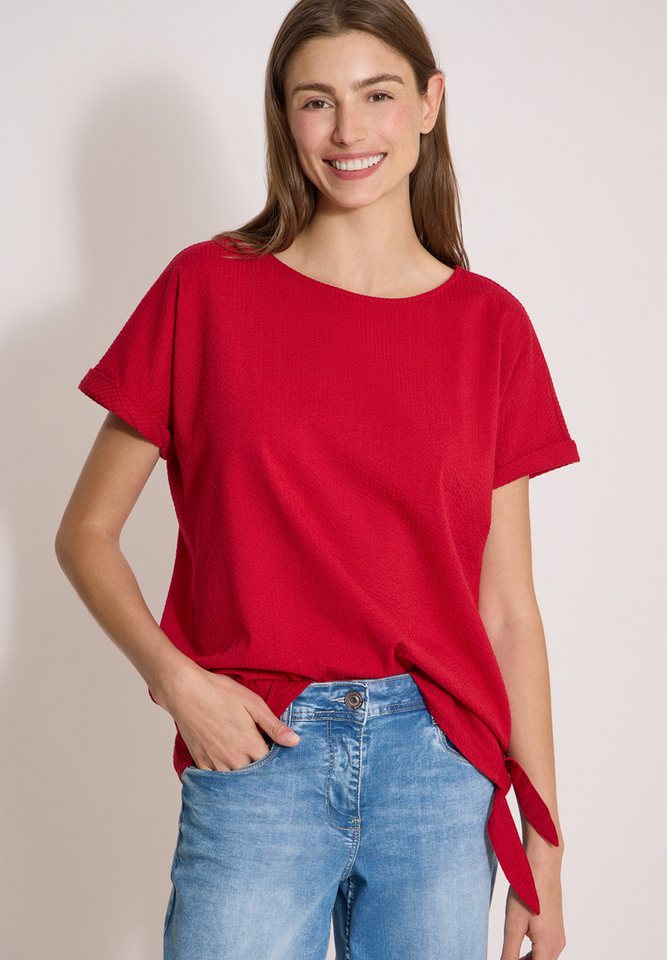 CECIL Shirtbluse mit Knotendetail am Saum