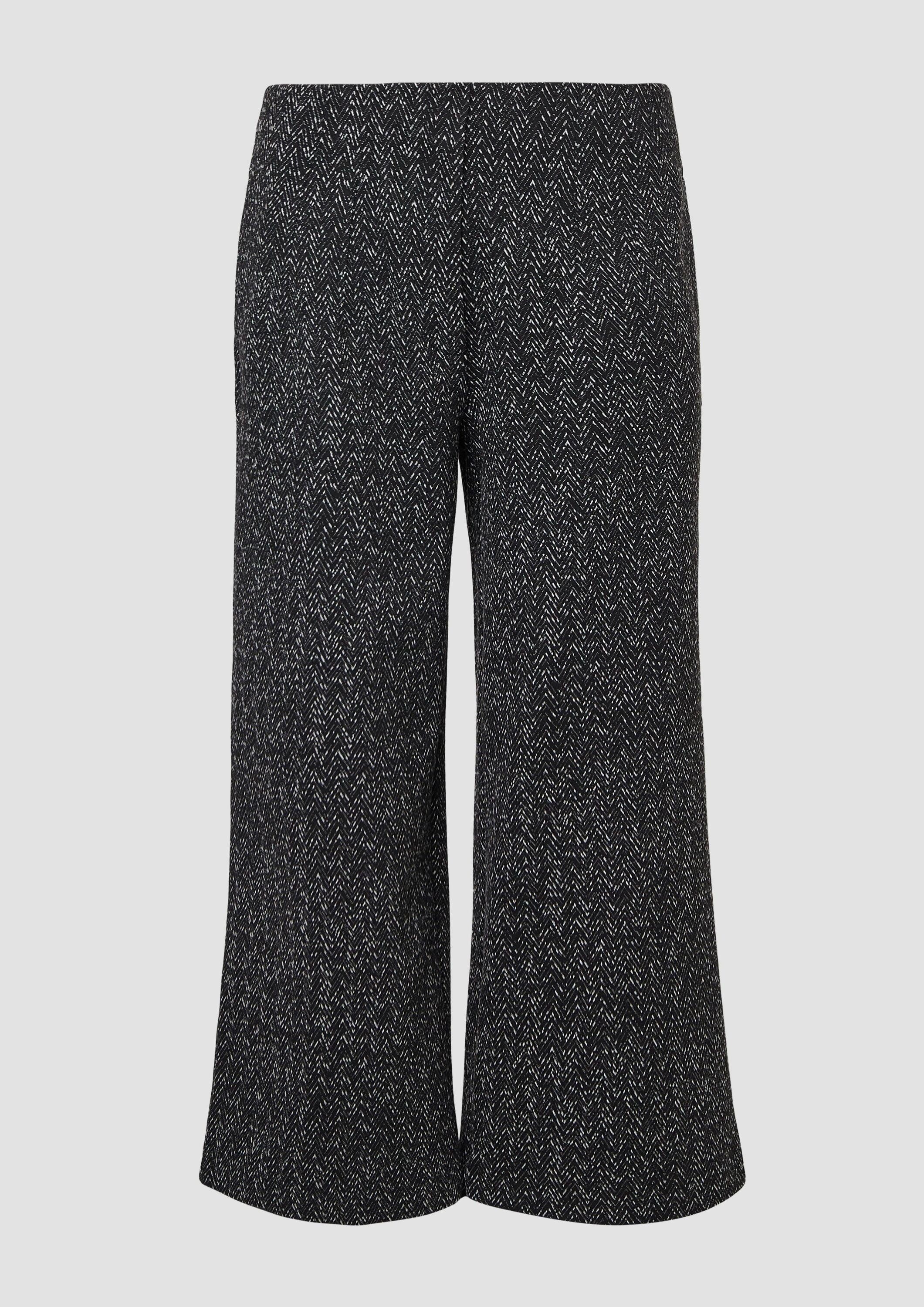 s.Oliver Culotte Hose Culotte aus Jersey mit Fischgratmuster