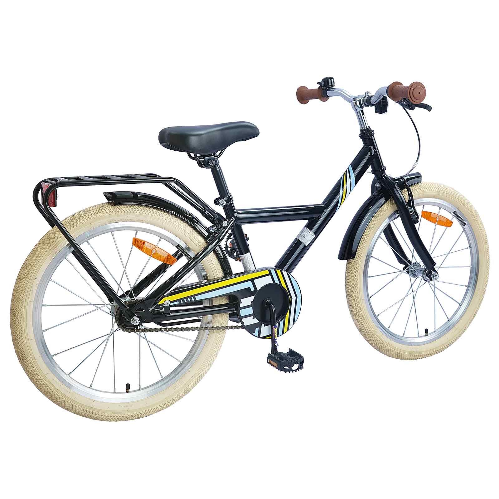 vidaXL Kinderfahrrad 158 x 53 x 100 cm Kinderfahrrad 24 Zoll für 8-12 Jahre alt Schwarz