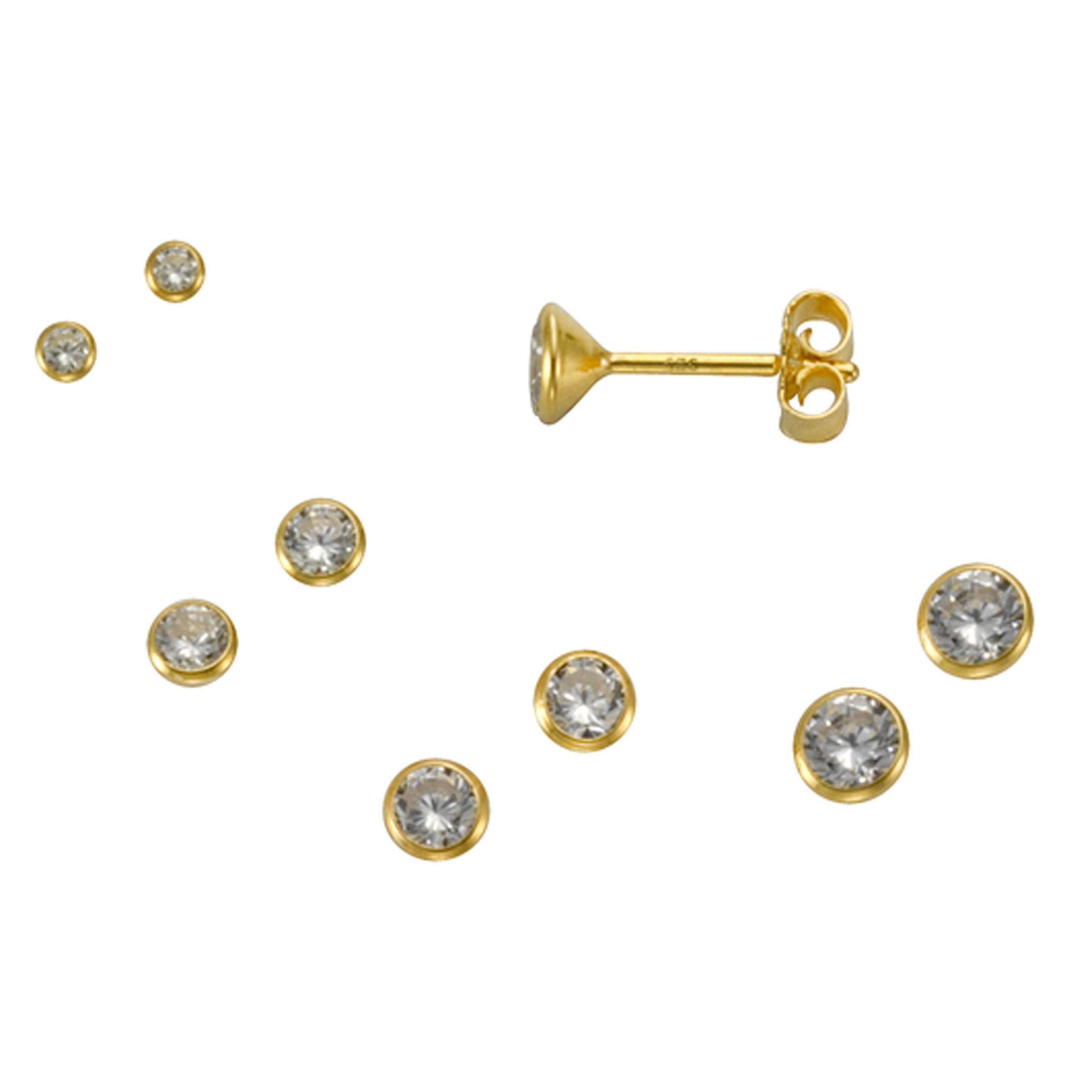 Vivance Paar Ohrstecker 925 Silber gelb vergoldet 3er-Set 4mm günstig online kaufen